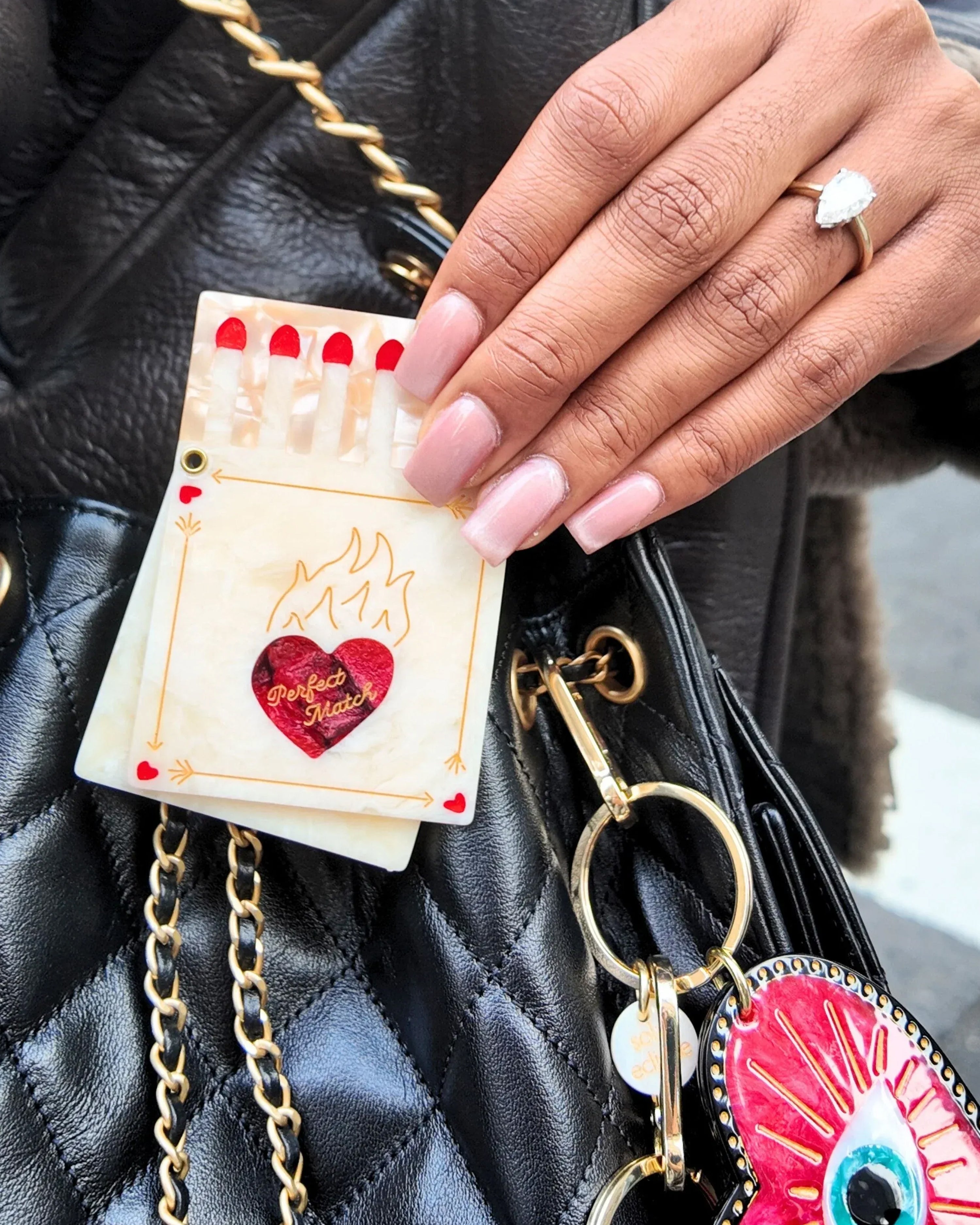 Hand-painted Matchbox Compact Mirror