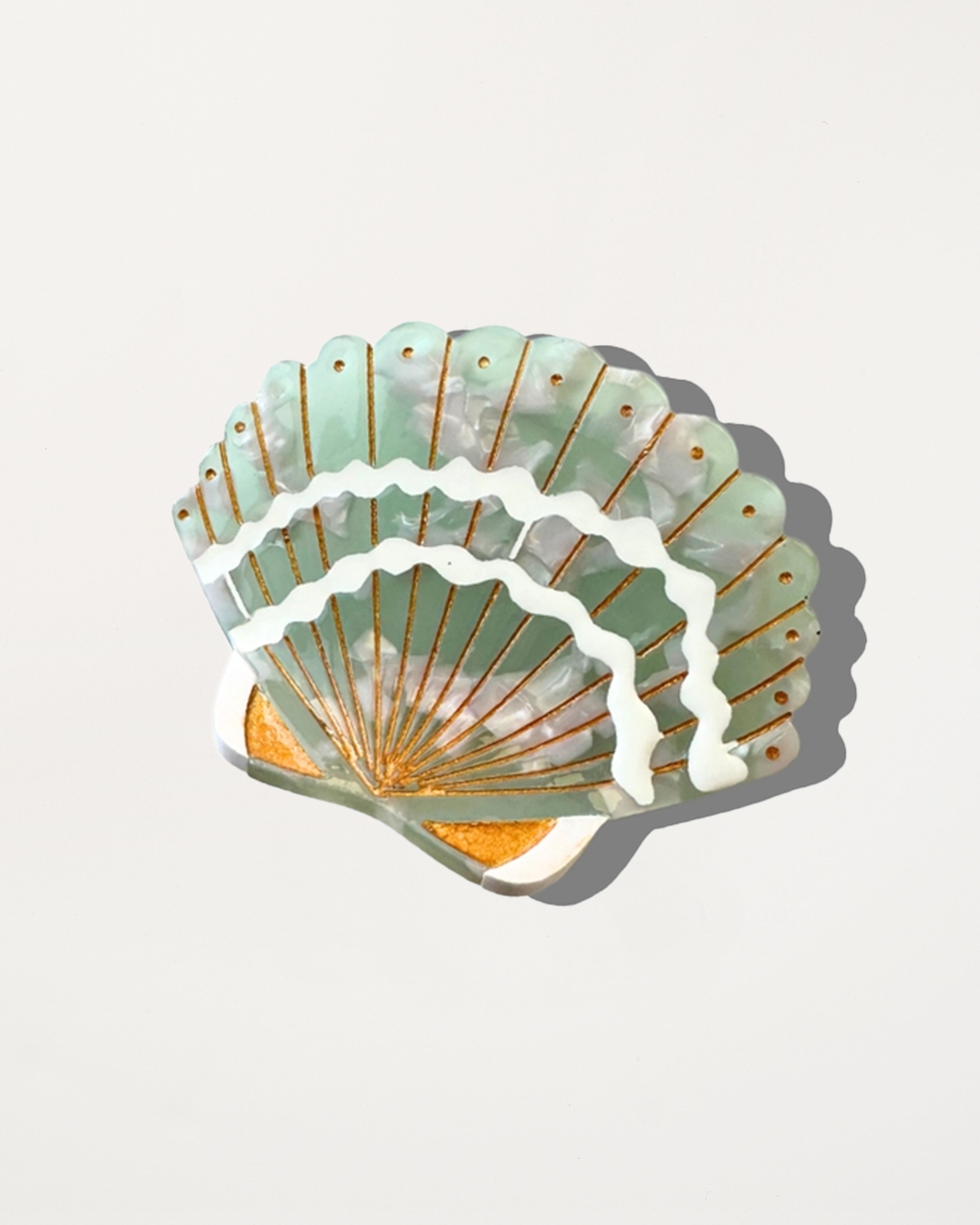 Hand-painted Seashell Claw Hair Clip Eco-Friendly Blue