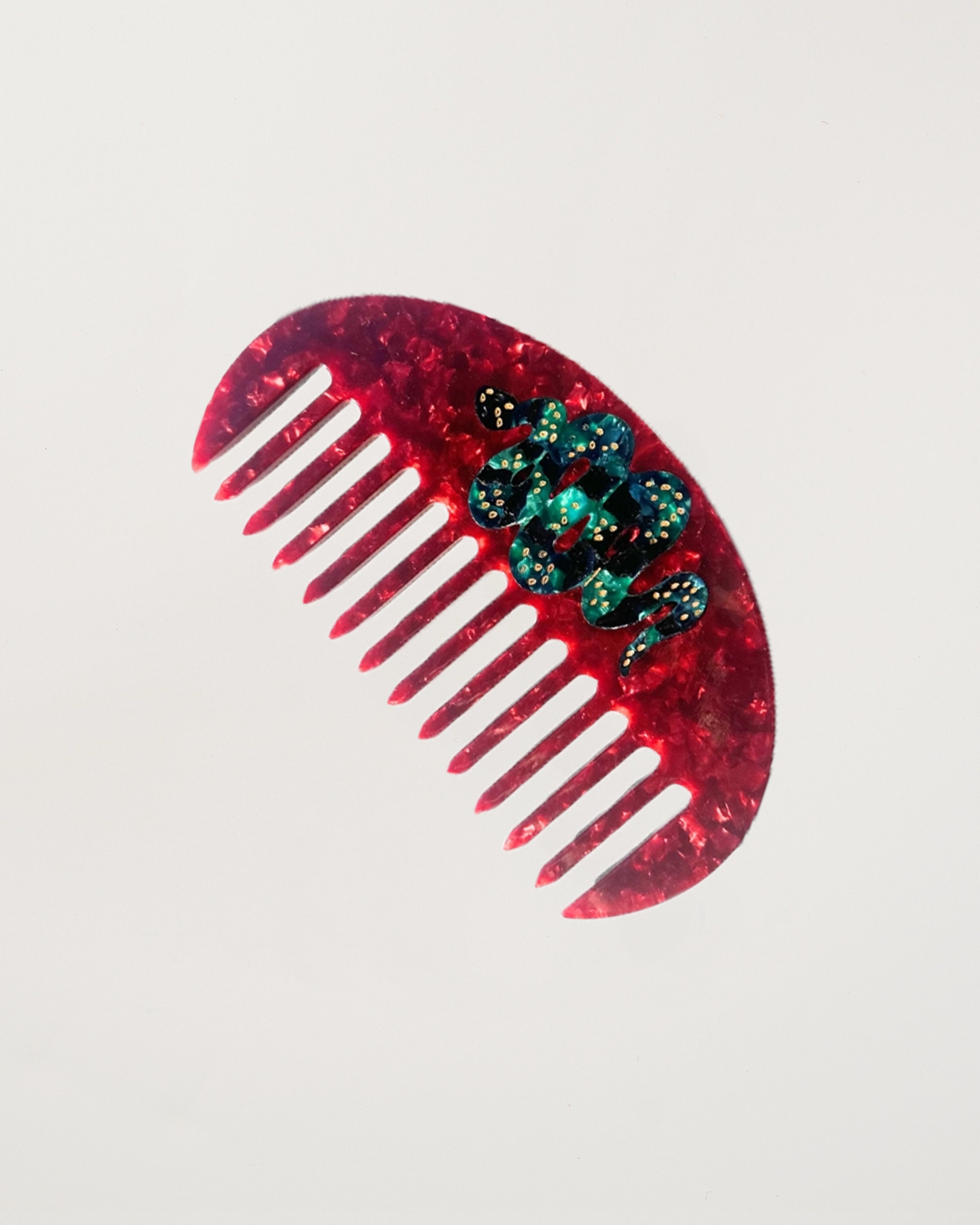 Hand-painted Snake Gua Sha Treatment Hair Comb Eco-Friendly