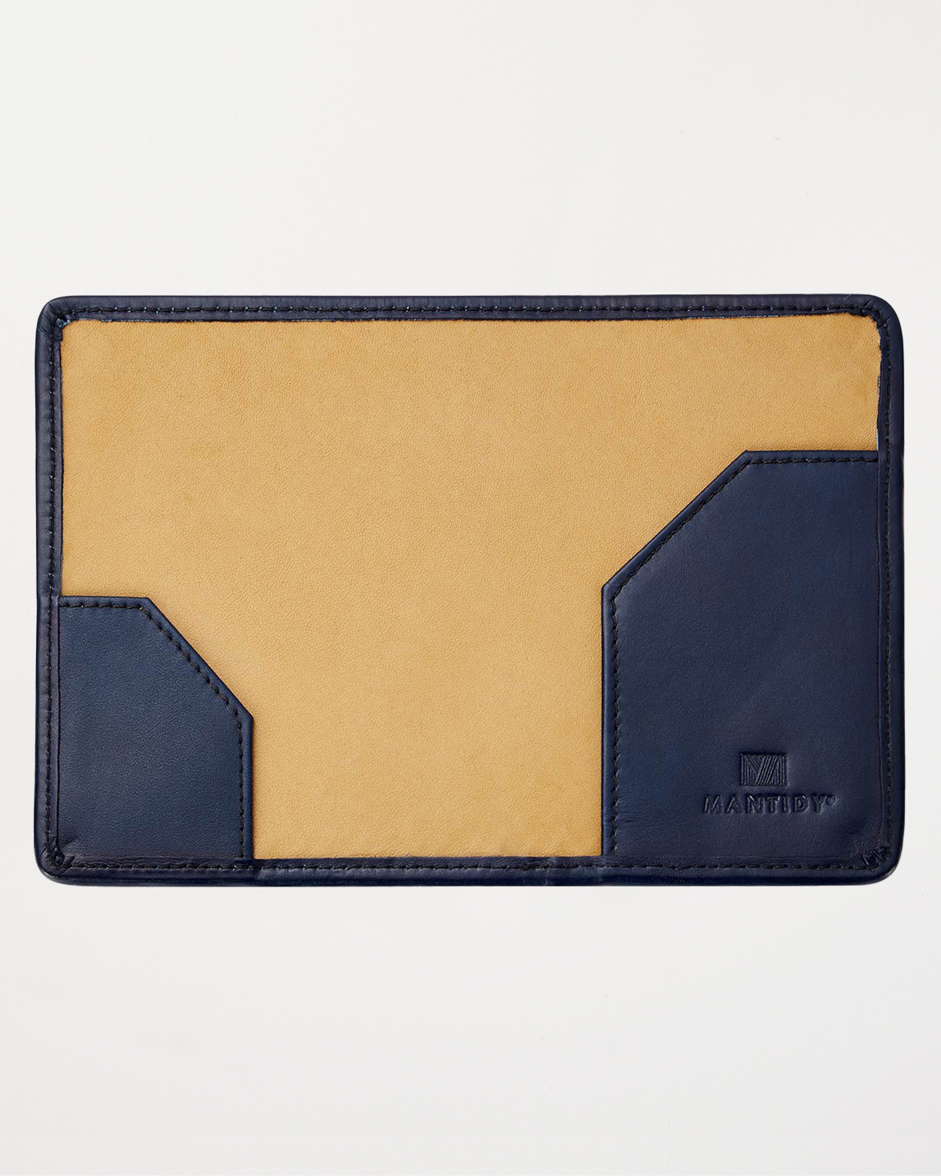 Handwoven Passport Holder, Navy Blue: Herringbone Cover