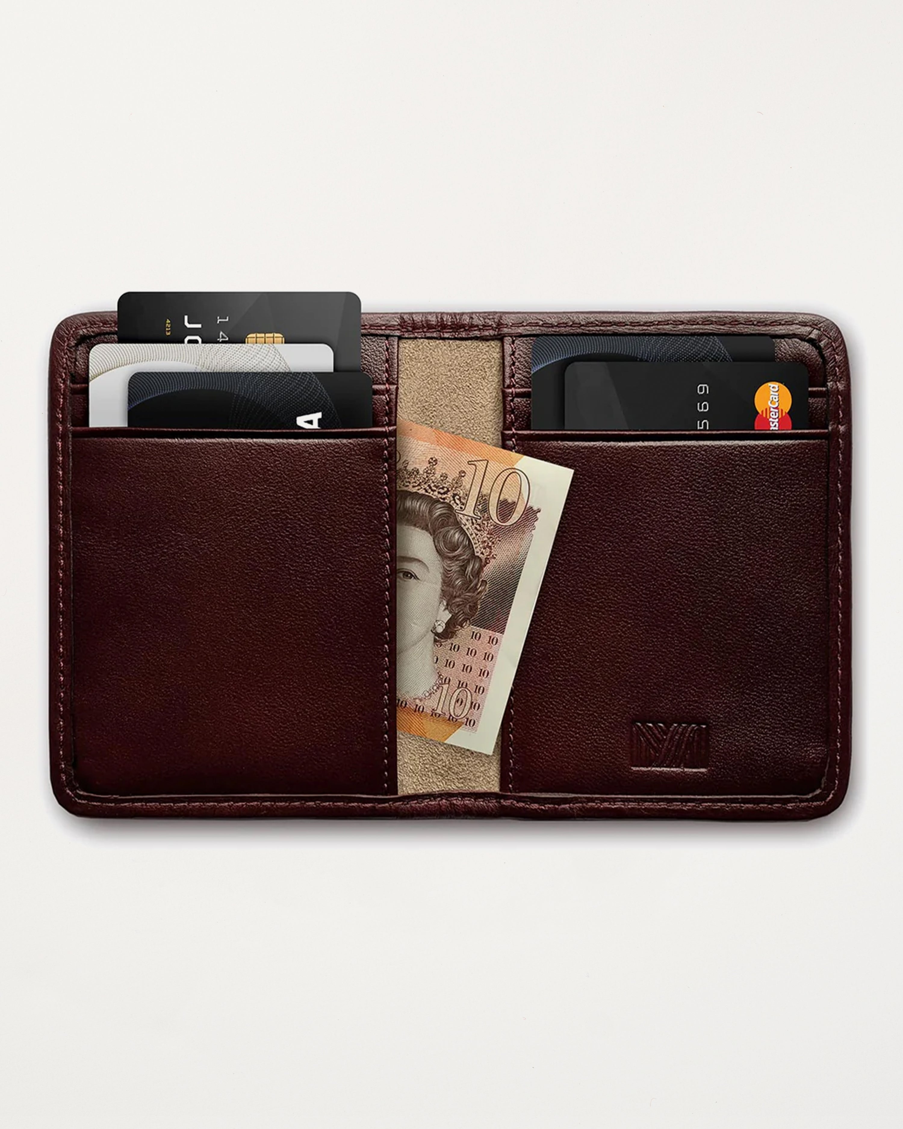 Herringbone Wallet, Bordeaux Red