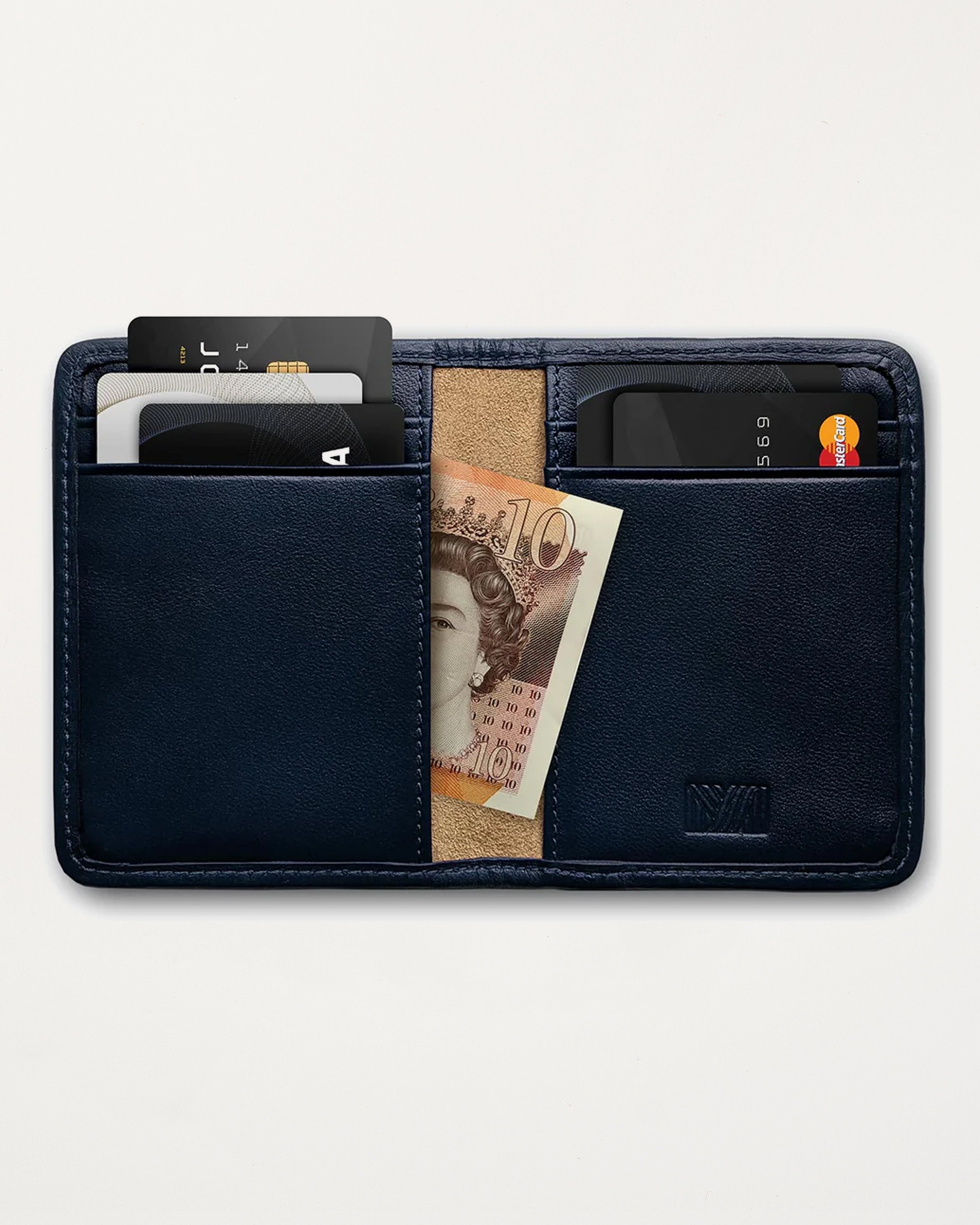 Herringbone Wallet, Navy Blue