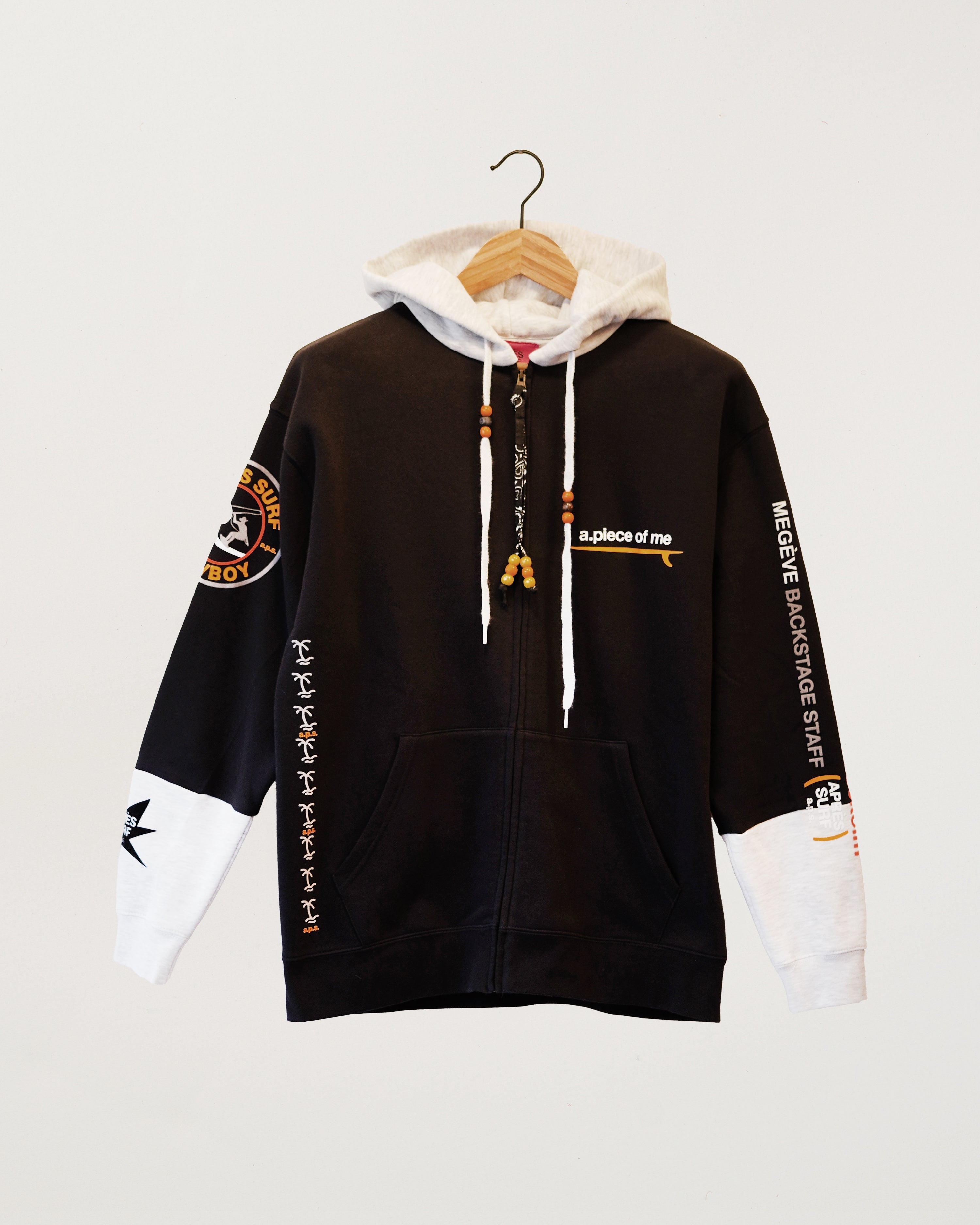 Hoodie Zip Bico Black/White