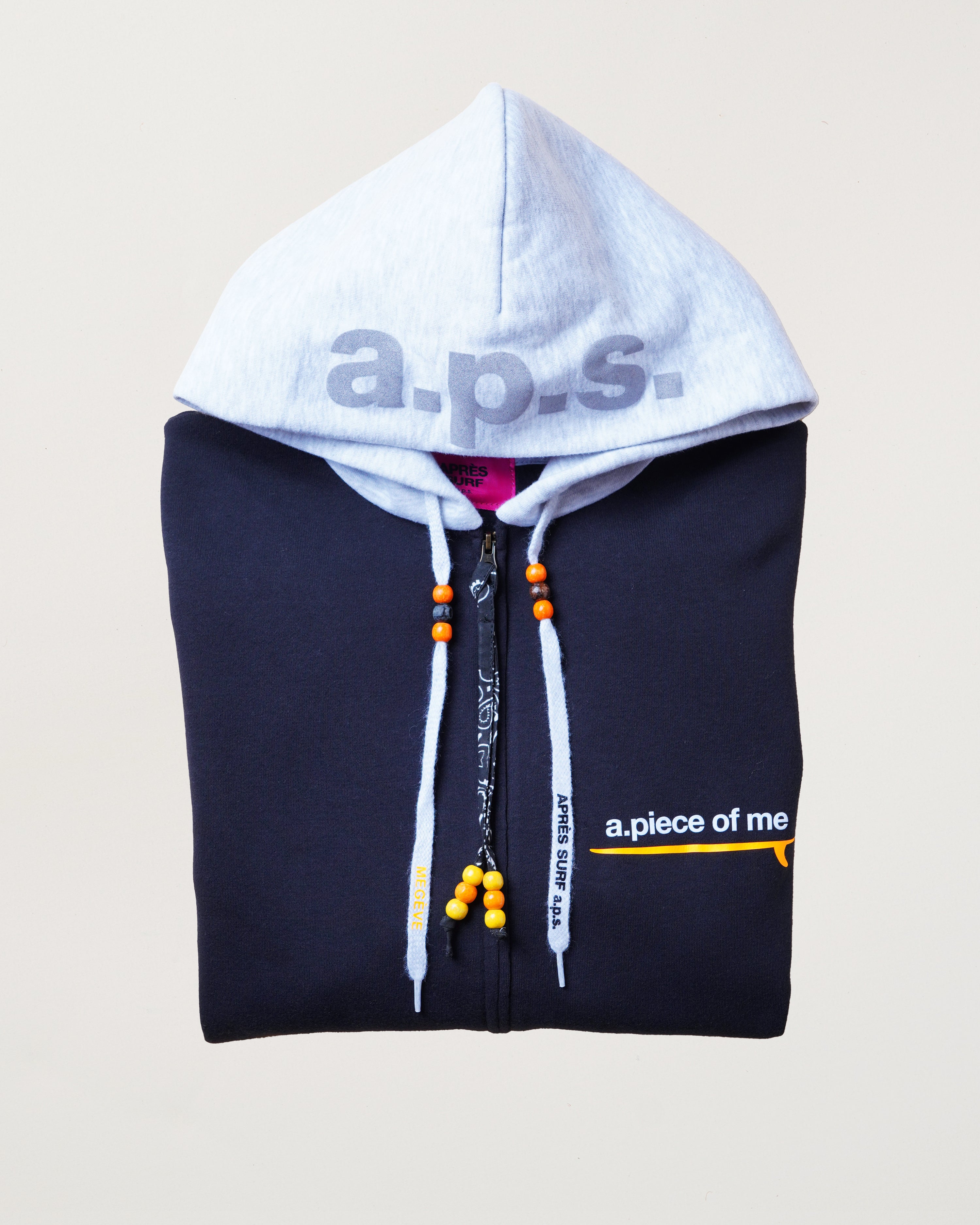 Hoodie Zip Bico Black/White