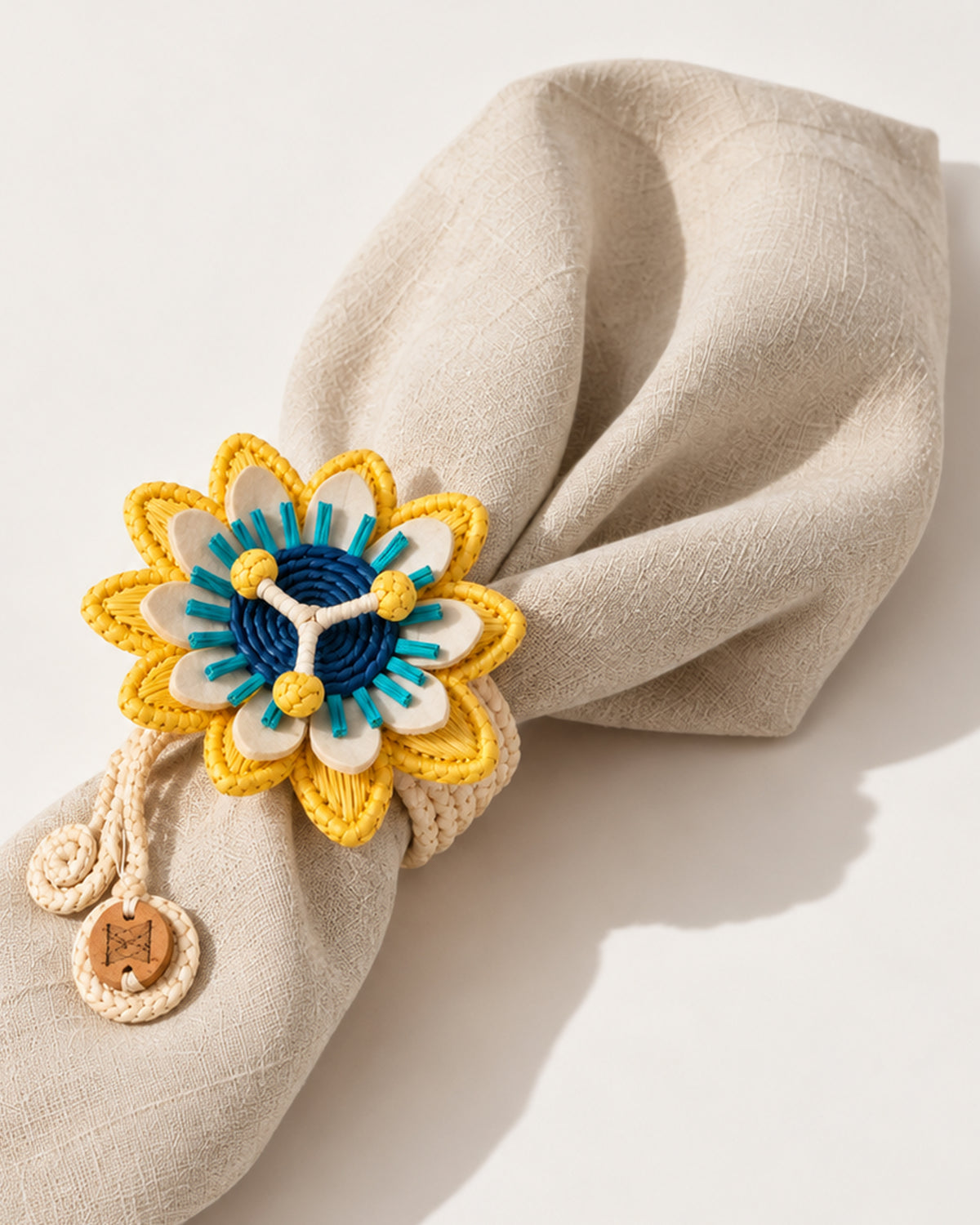 Iraca Palm Maracuya Napkin Ring Yellow
