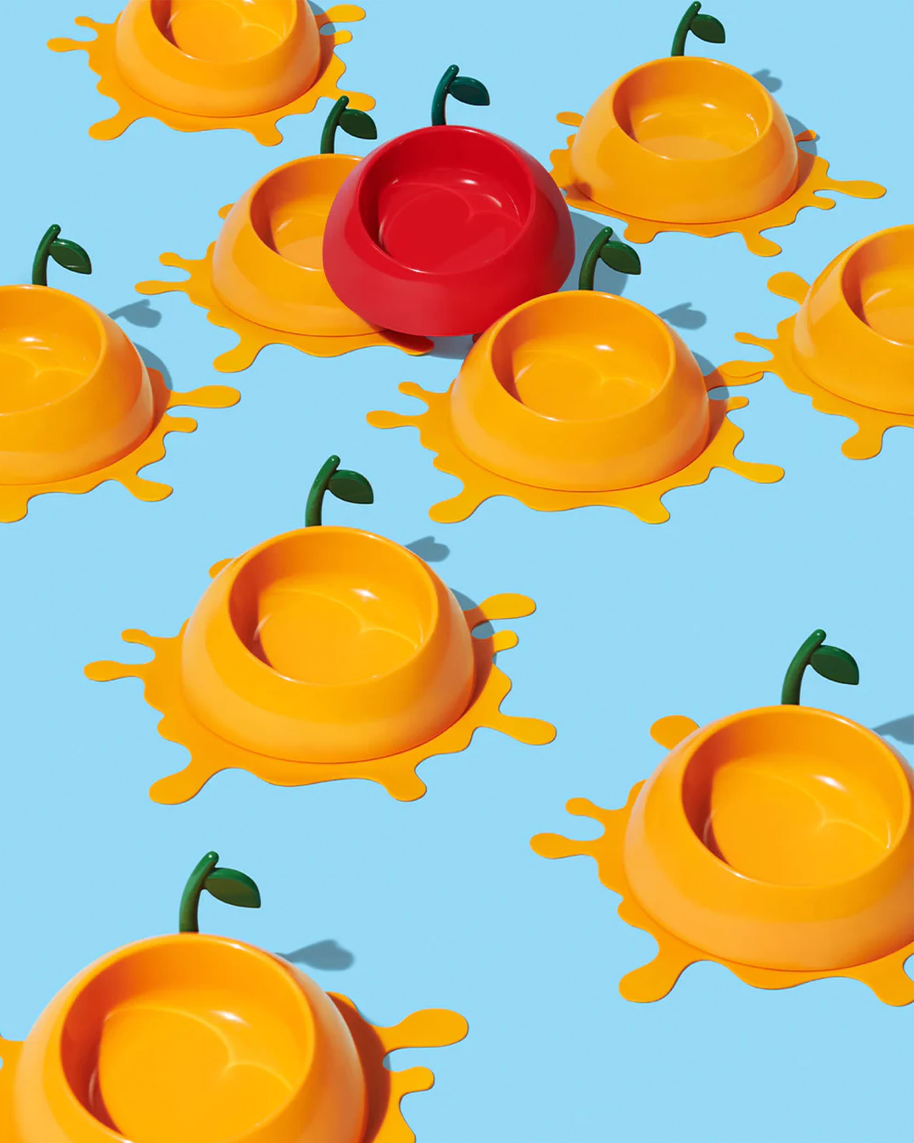 Juicy Tangerine Pet Bowl, Spoon & Mat Set