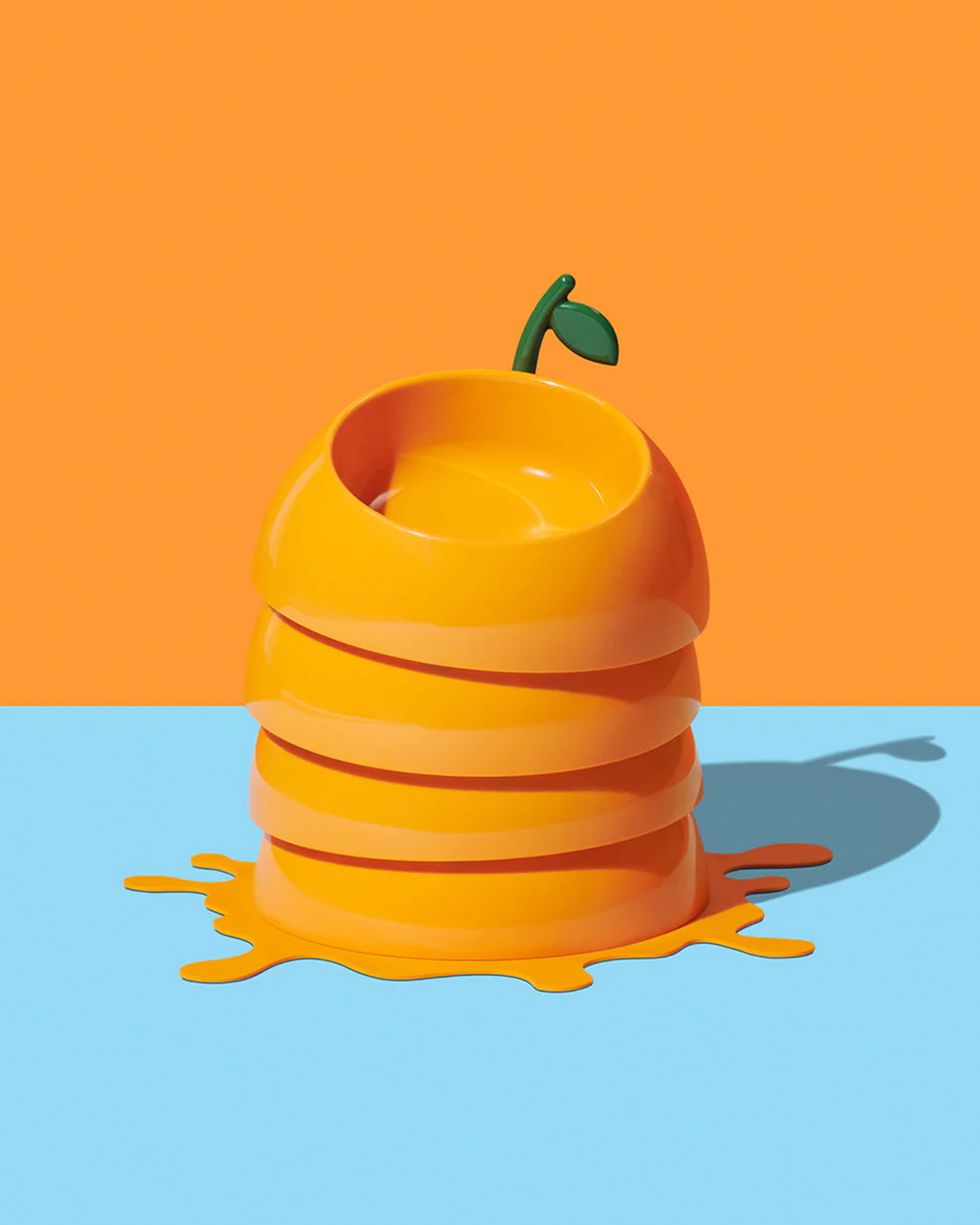 Juicy Tangerine Pet Bowl, Spoon & Mat Set