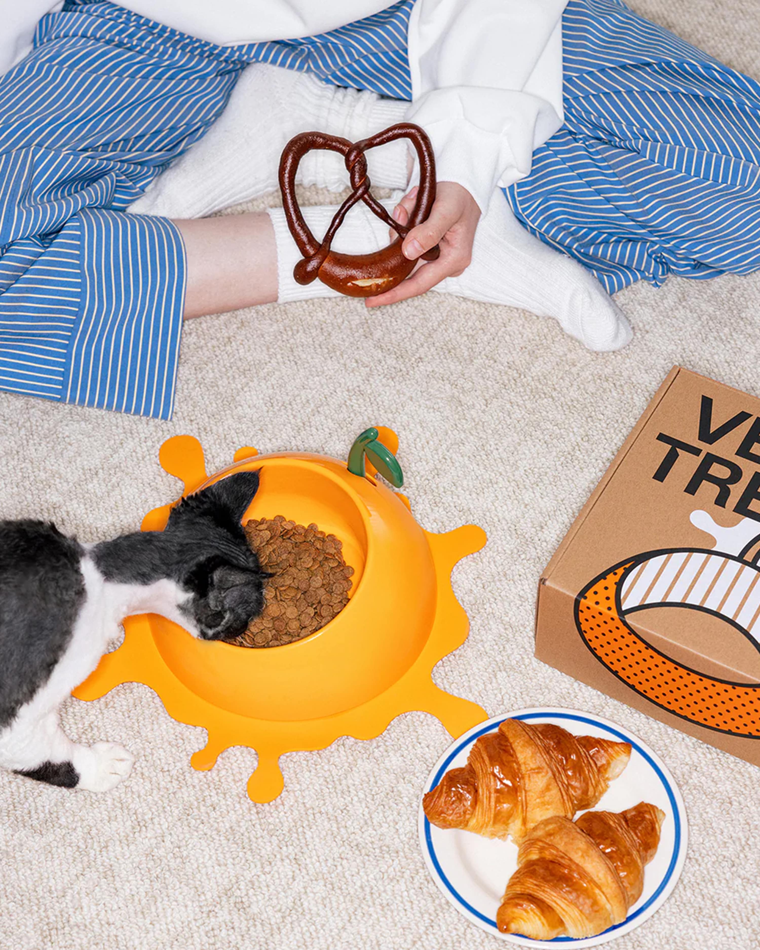 Juicy Tangerine Pet Bowl, Spoon & Mat Set
