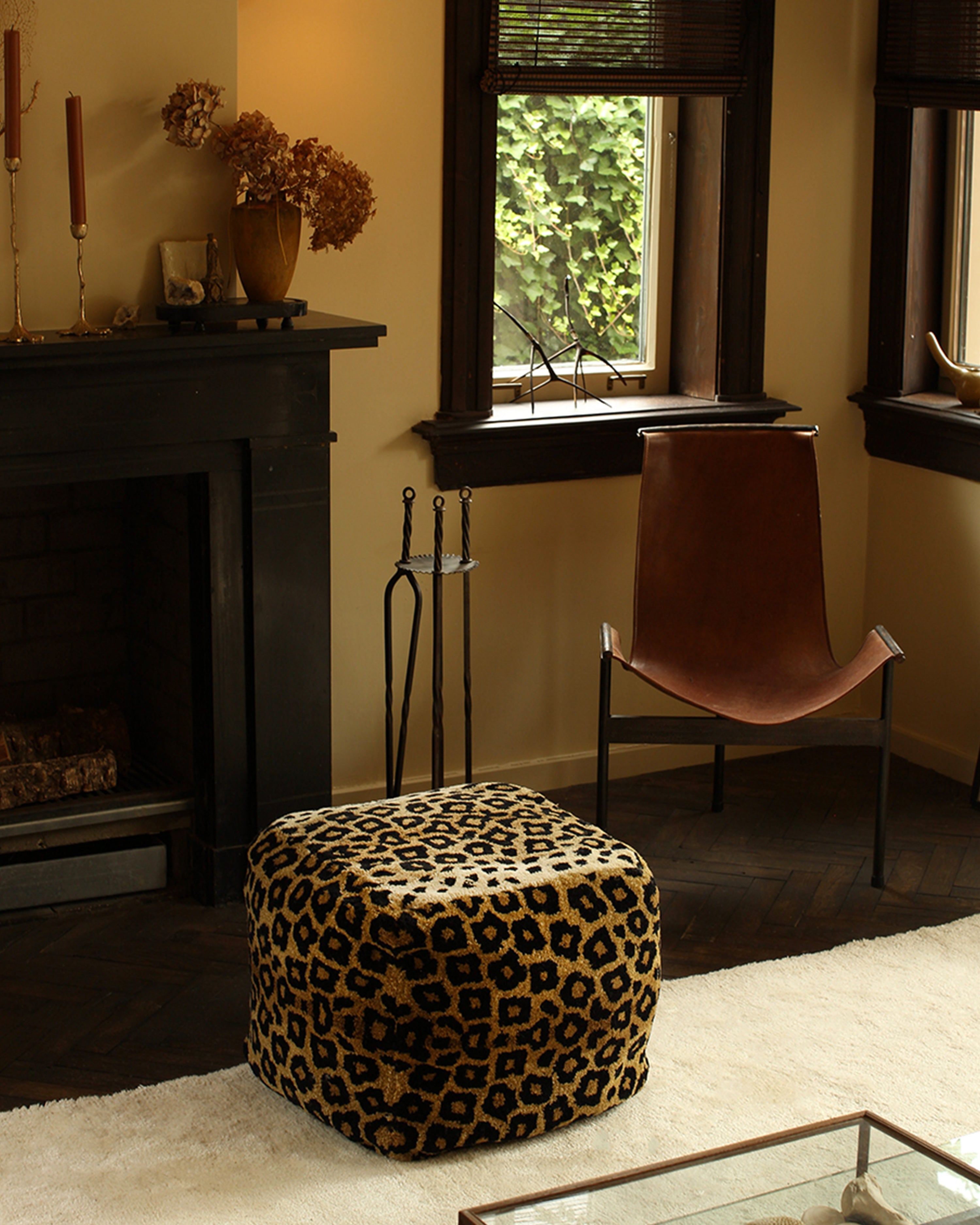 Leopard Pouf Small