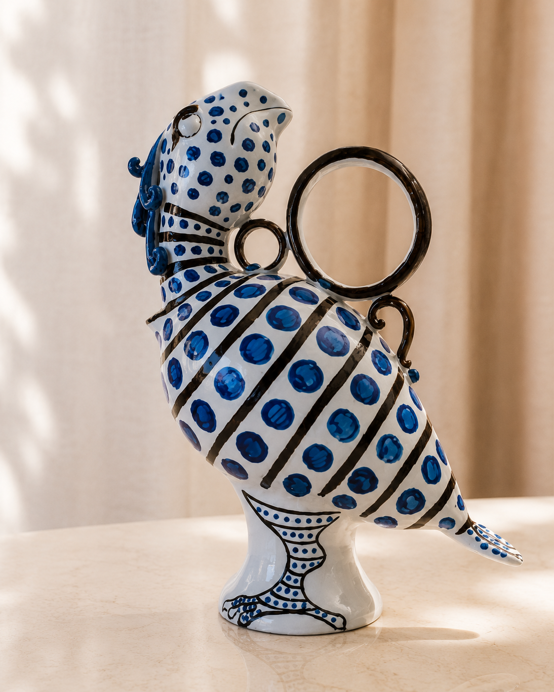 Blue Bird Hand Painted Vase