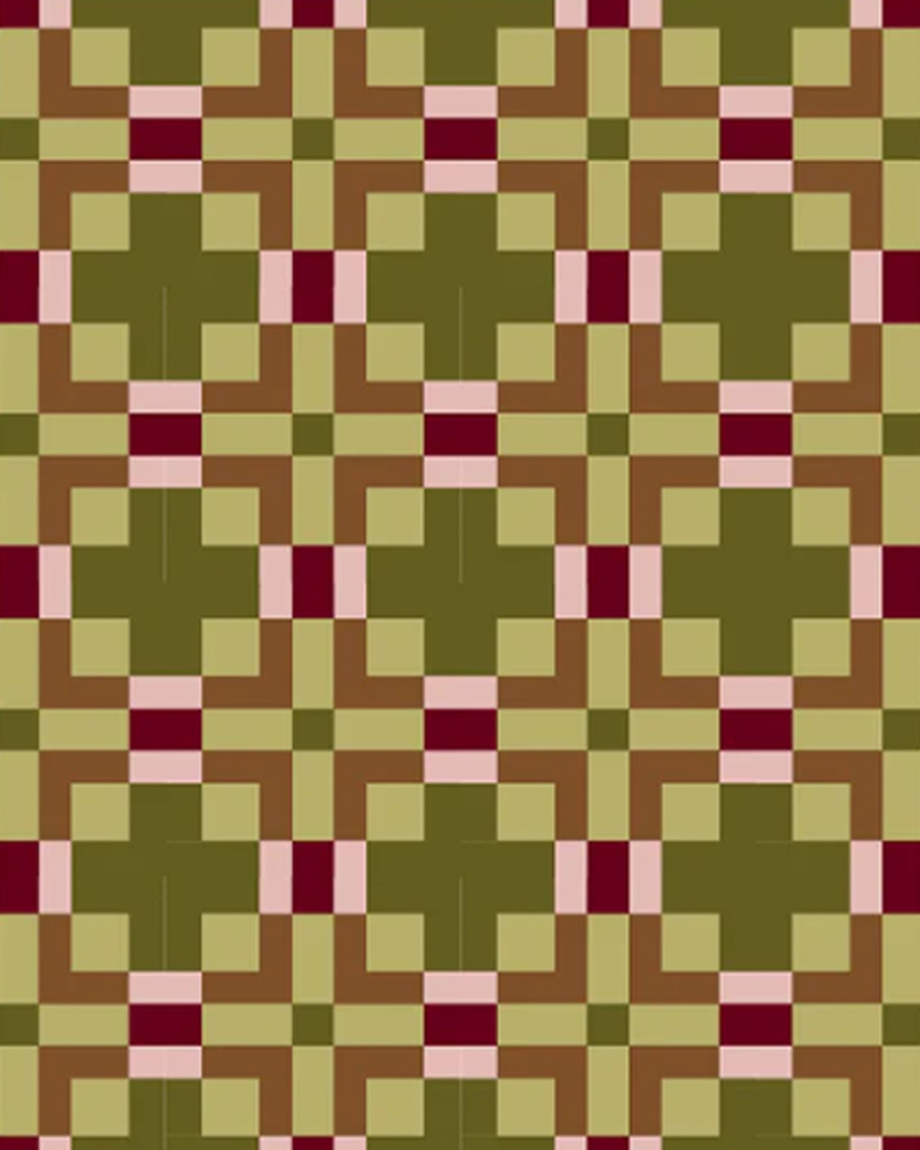 Linen Hand Printed Tablecloth Check Mate Green