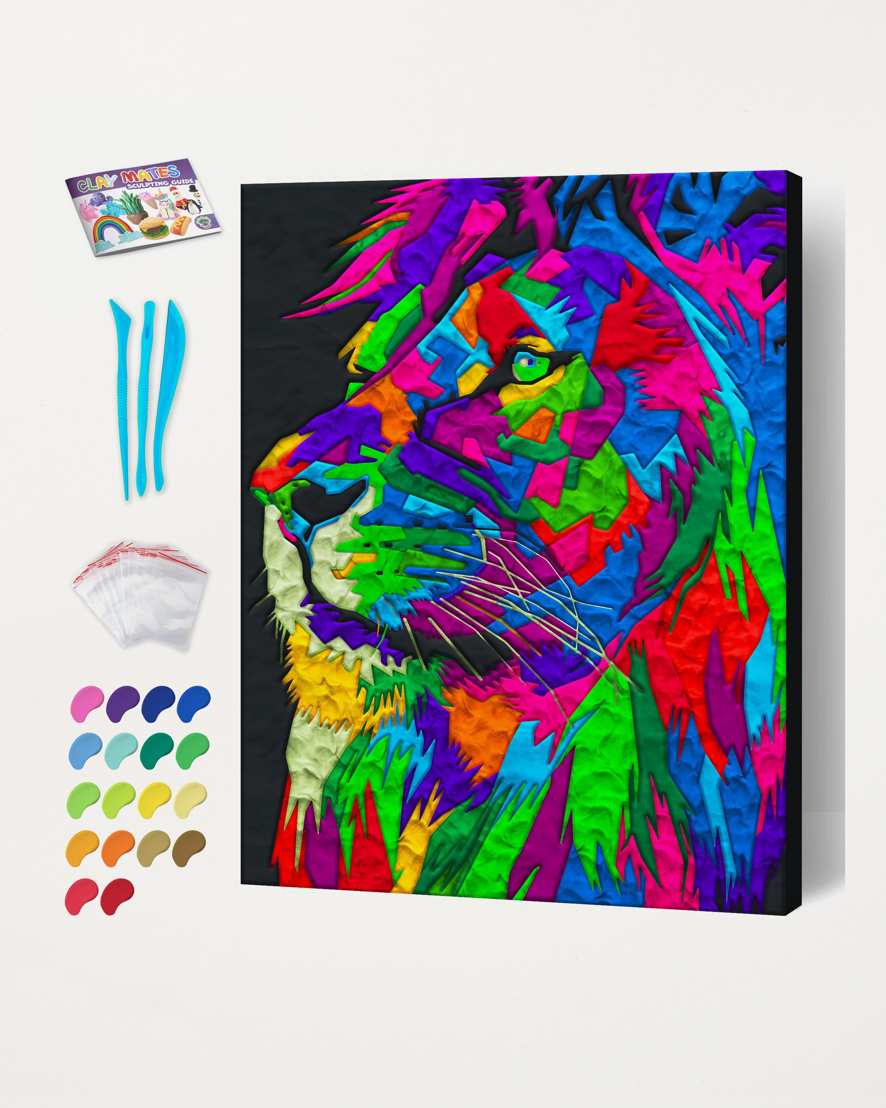 Lion Clay Painting