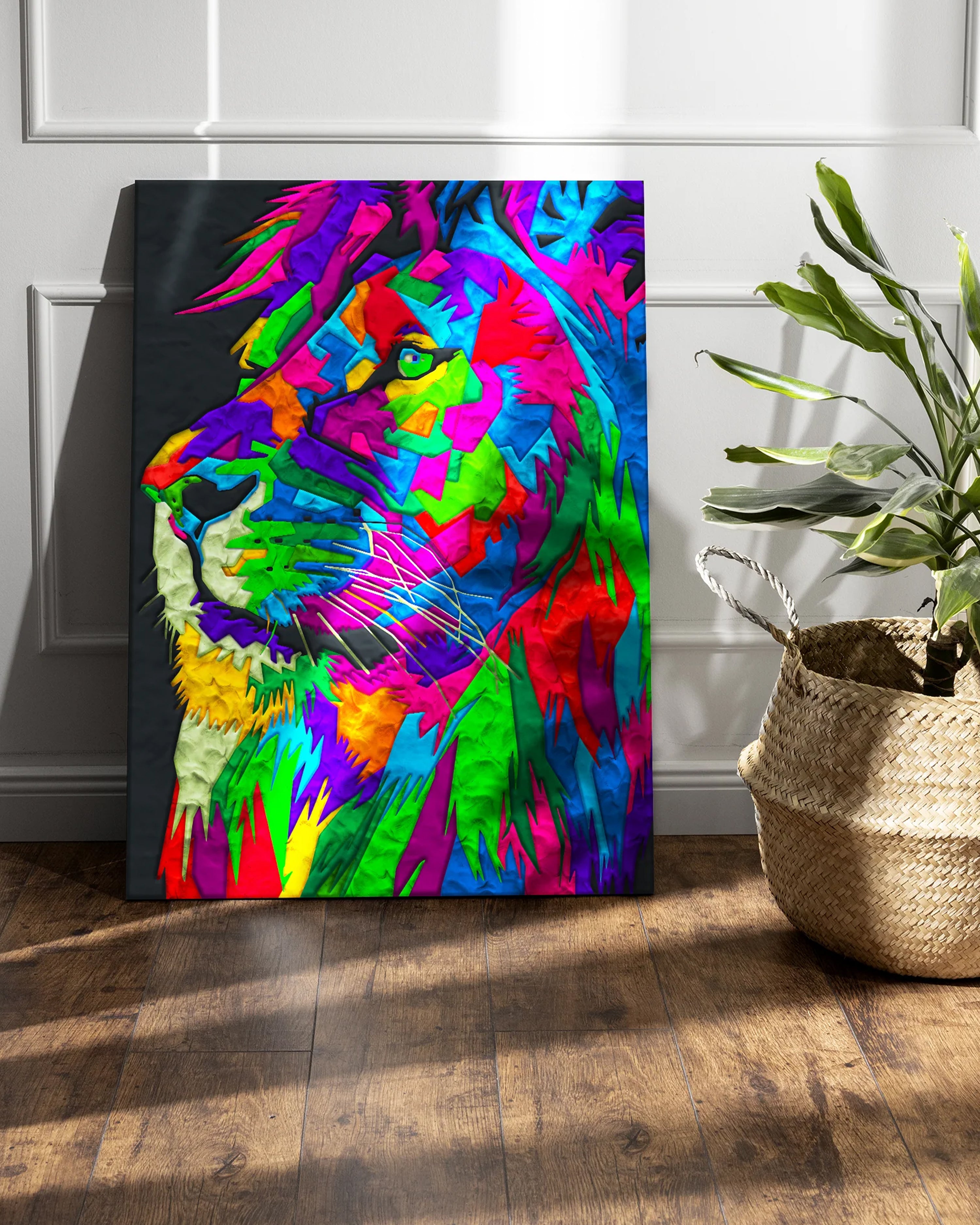 Lion Clay Painting