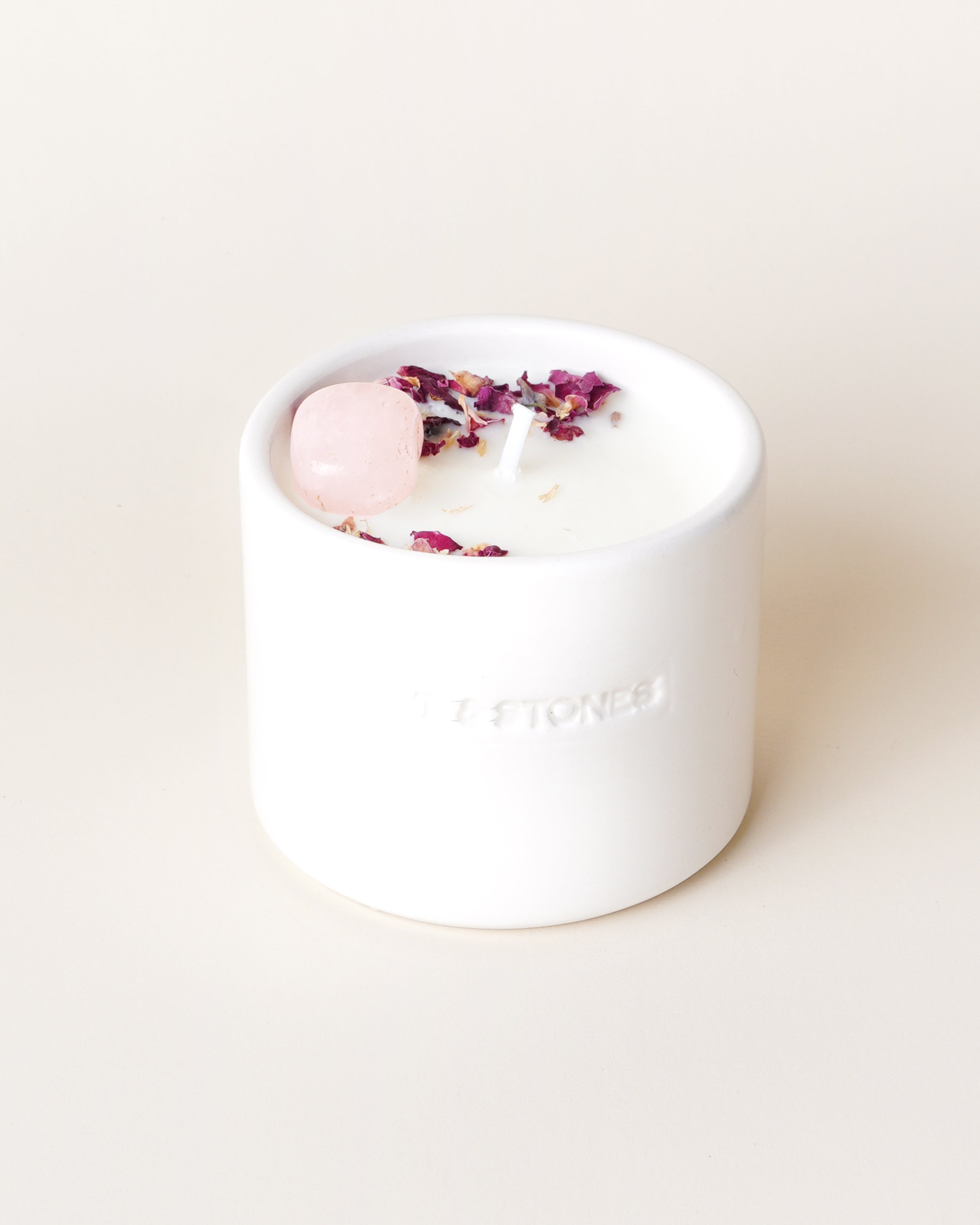 Love Rose Quartz Crystal Infused Scented Tiny Candle