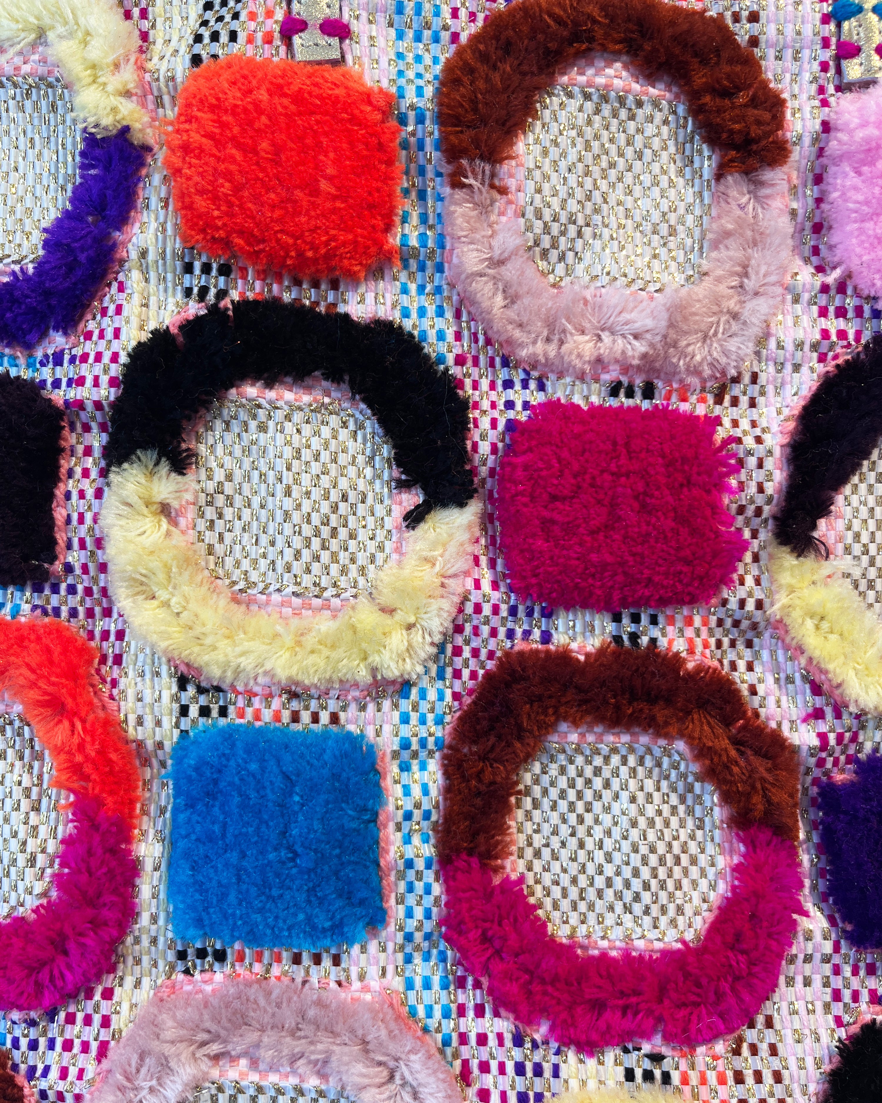 Medium Recycled Food Bag Multicoloured Squares