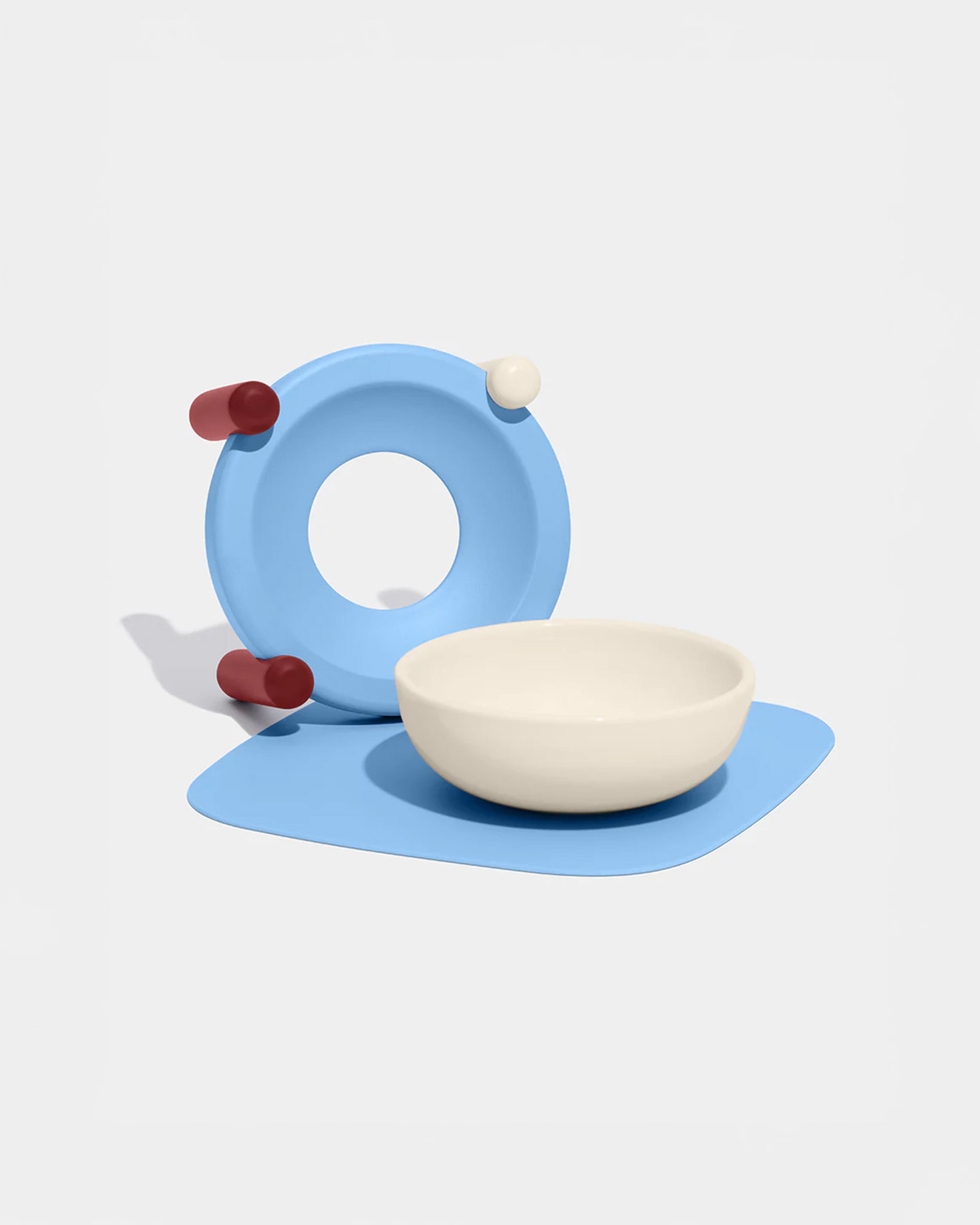 Mist and Merlot Pet Bowl & Mat Set (S)