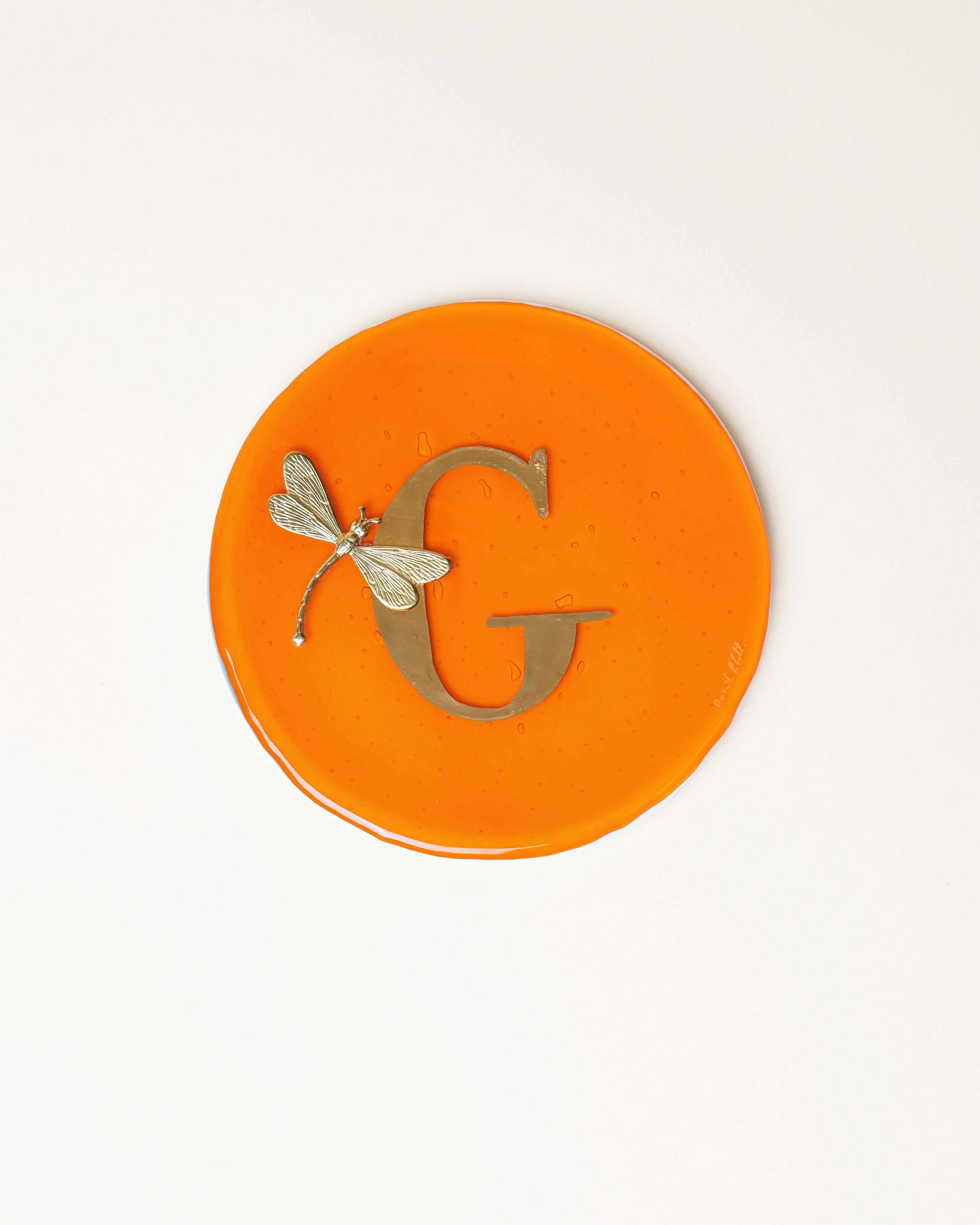 Orange 'G' Plate/Dragonfly D14cm