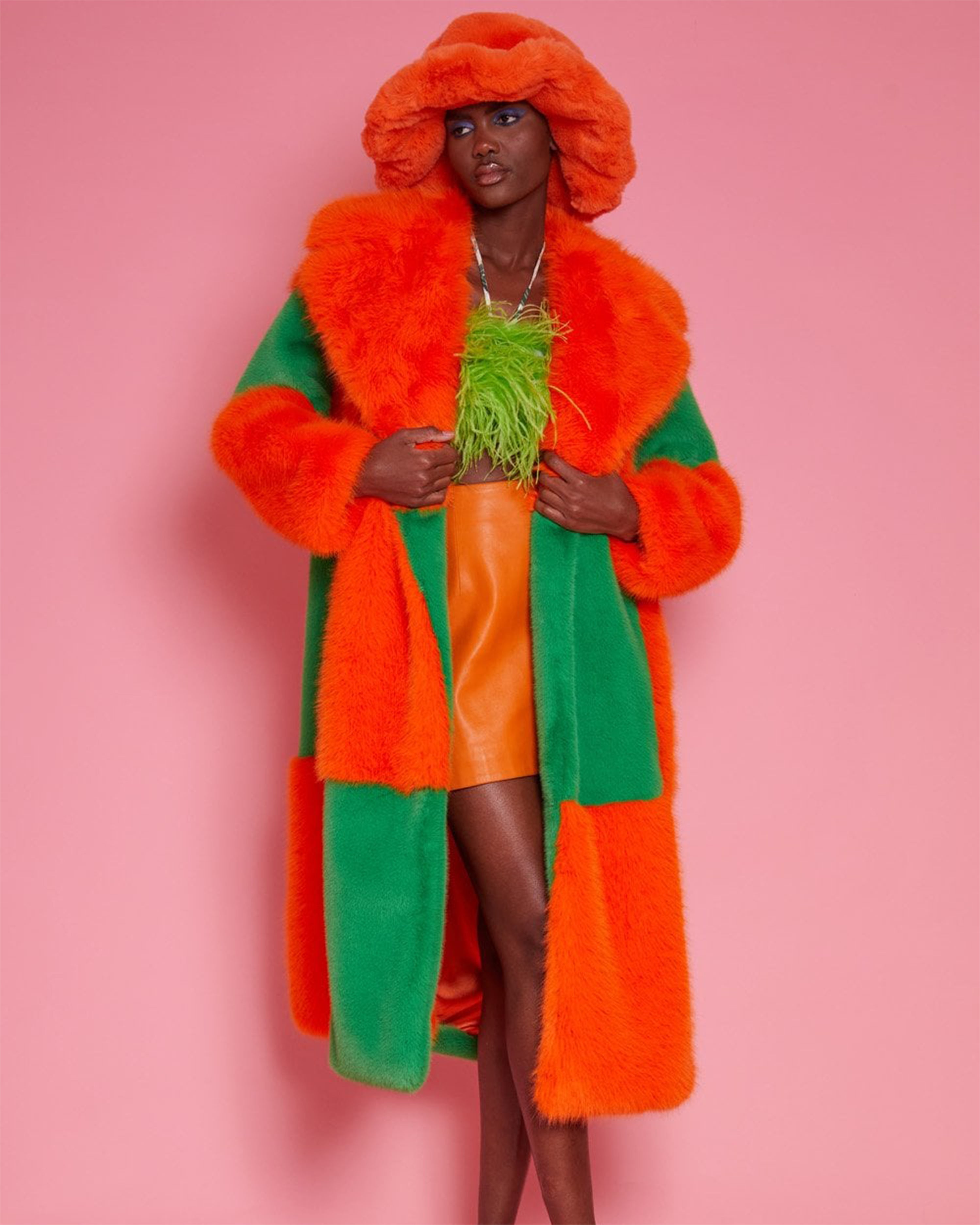 Orange & Green Checkered Coat