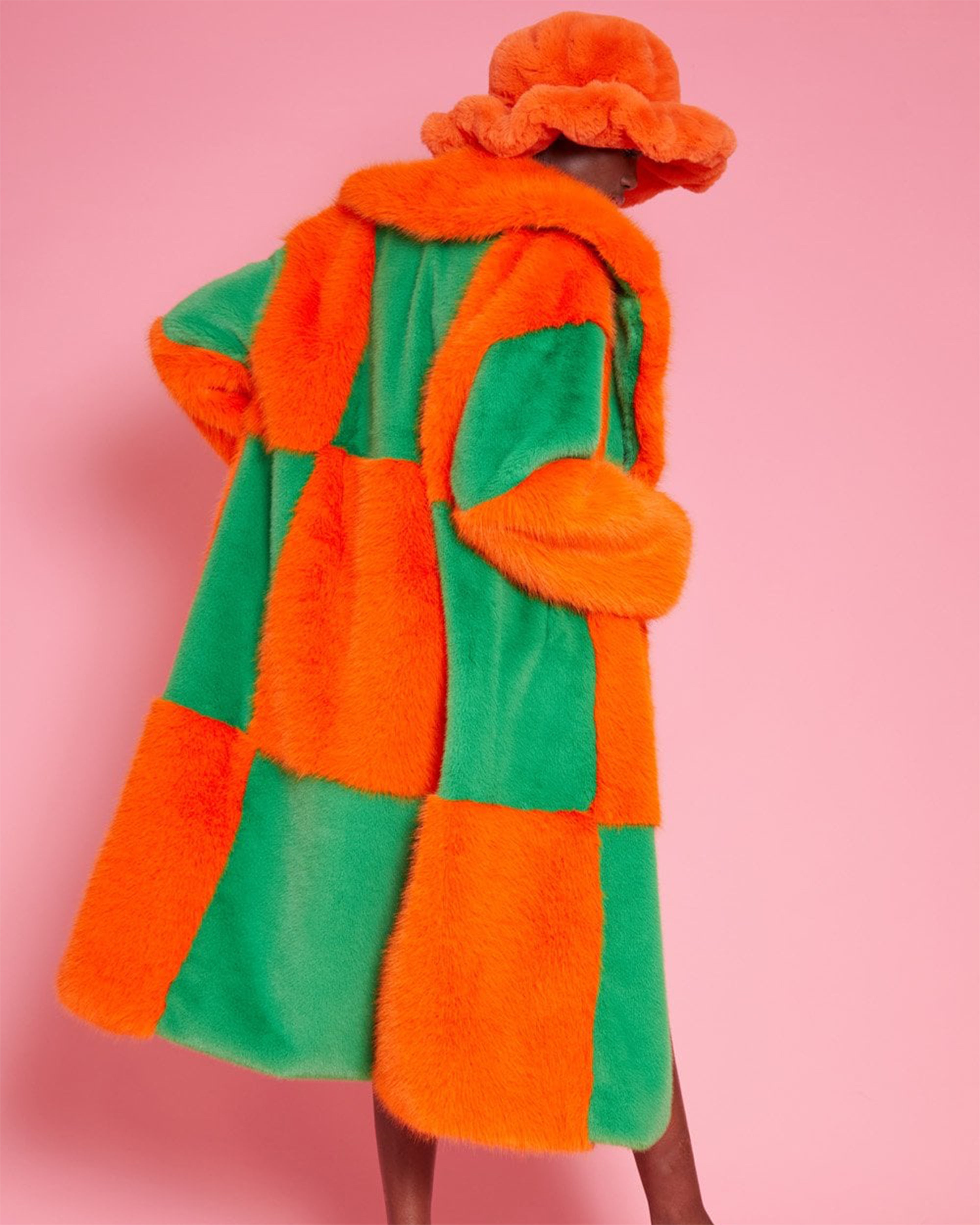 Orange & Green Checkered Coat