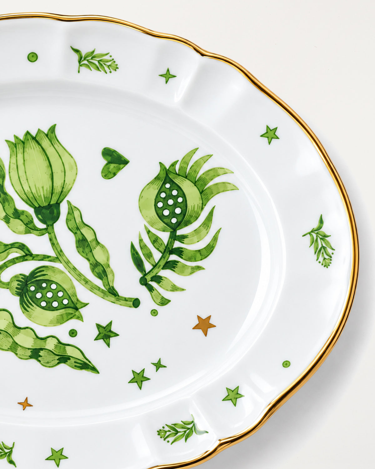 Oval Platter/Green Floral