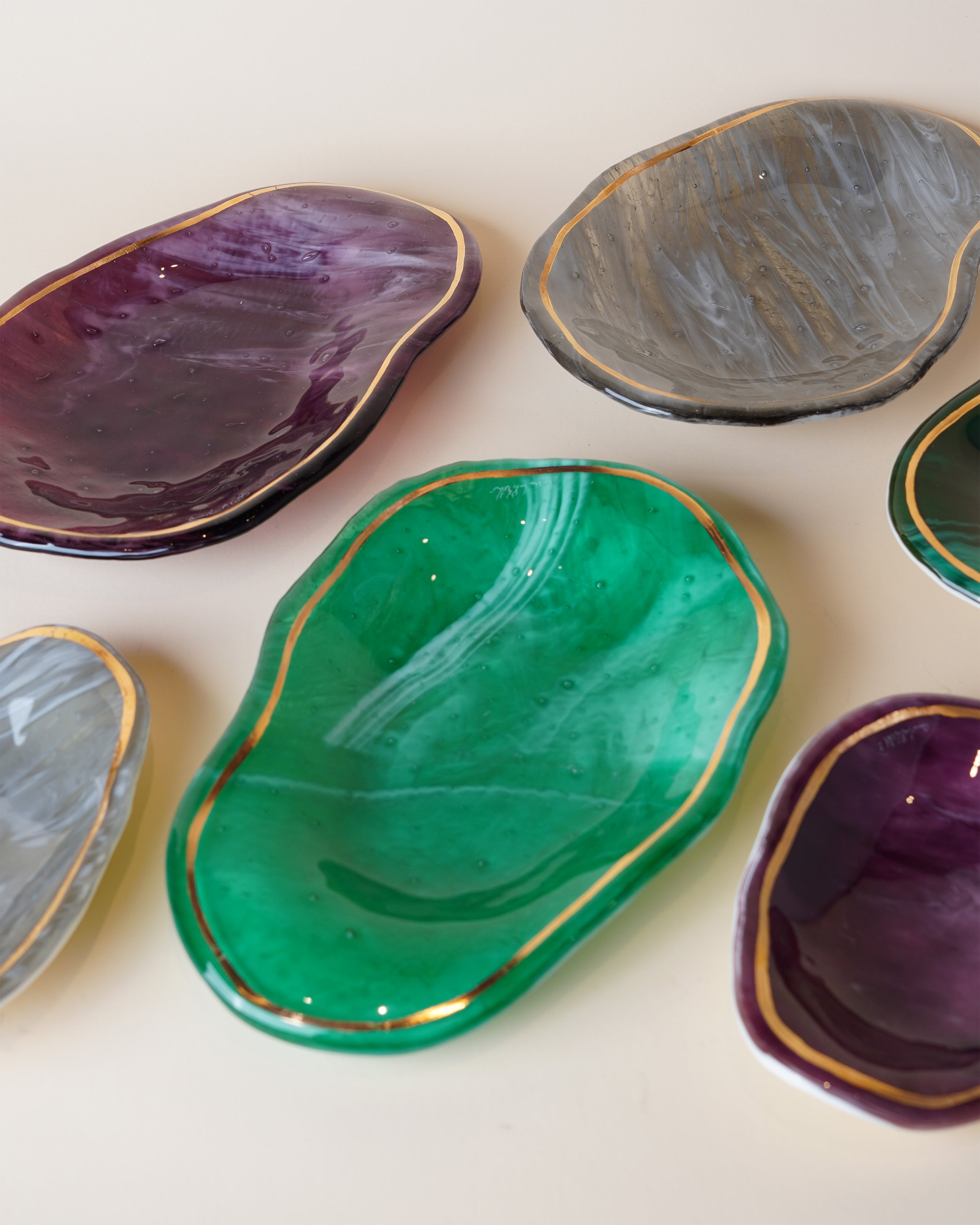 Large Oyster Dish Marble Grey