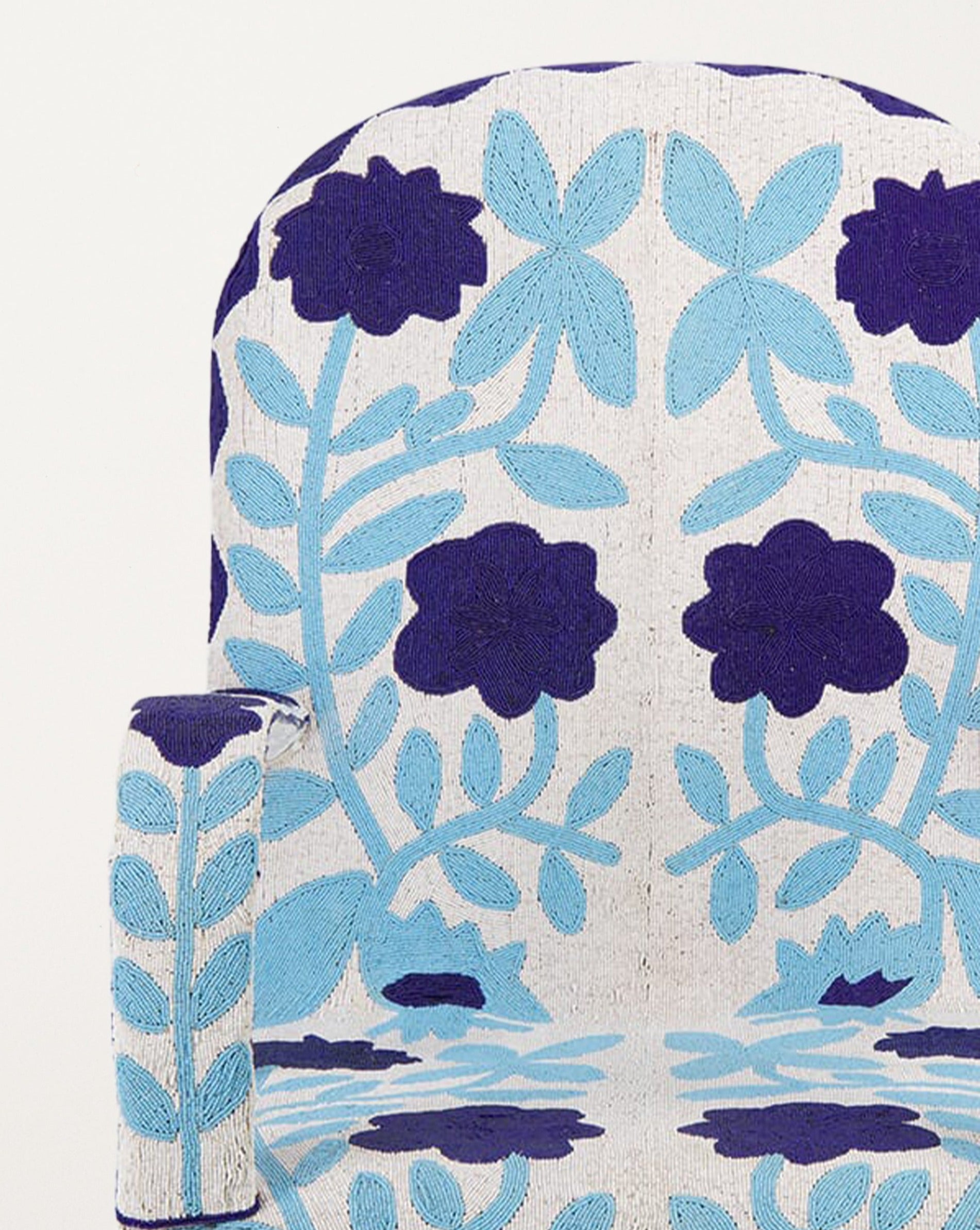 Yoruba Armchair Light & Dark Blue