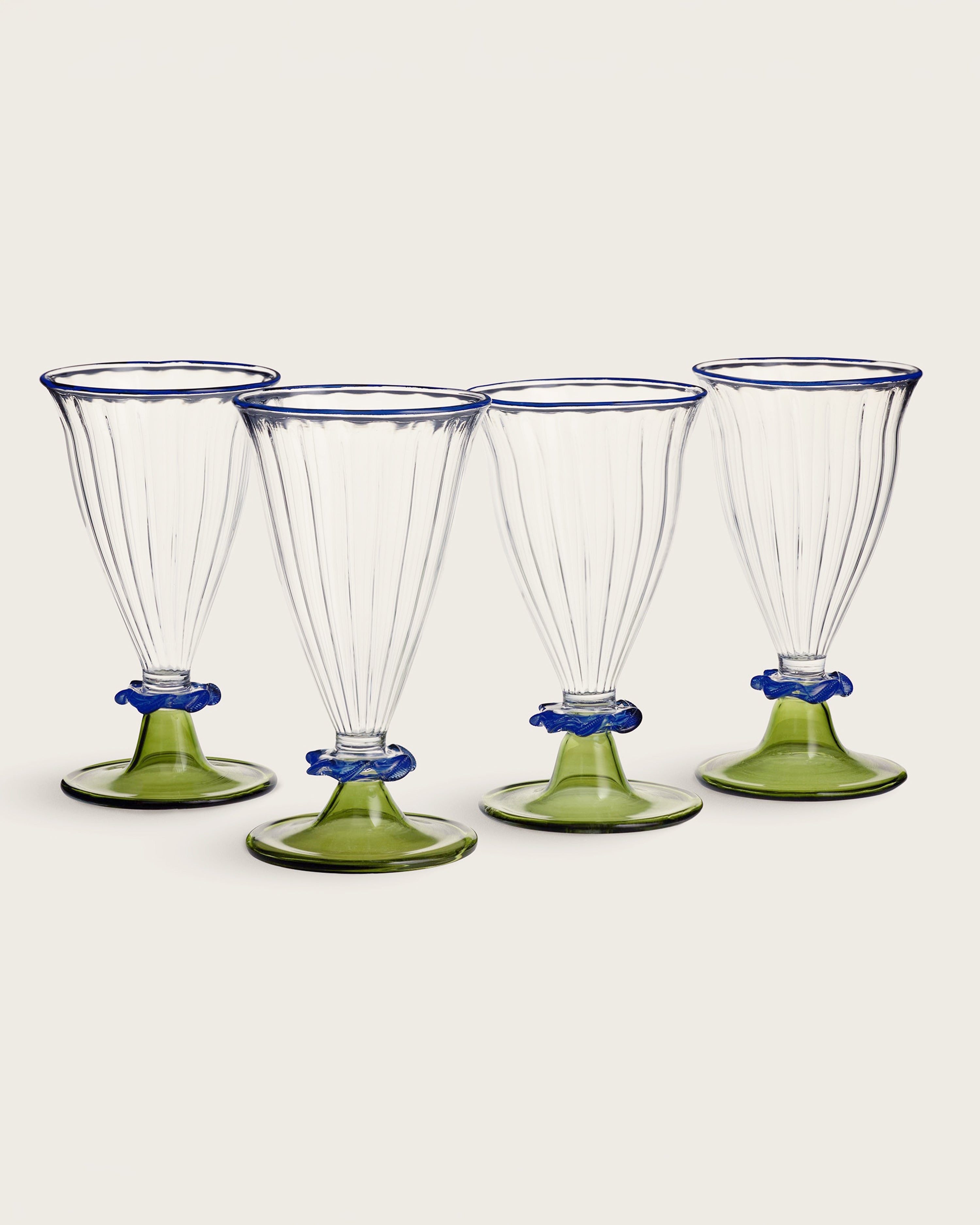 Palace Walk Handblown Wine Glass (Set of 4) Green