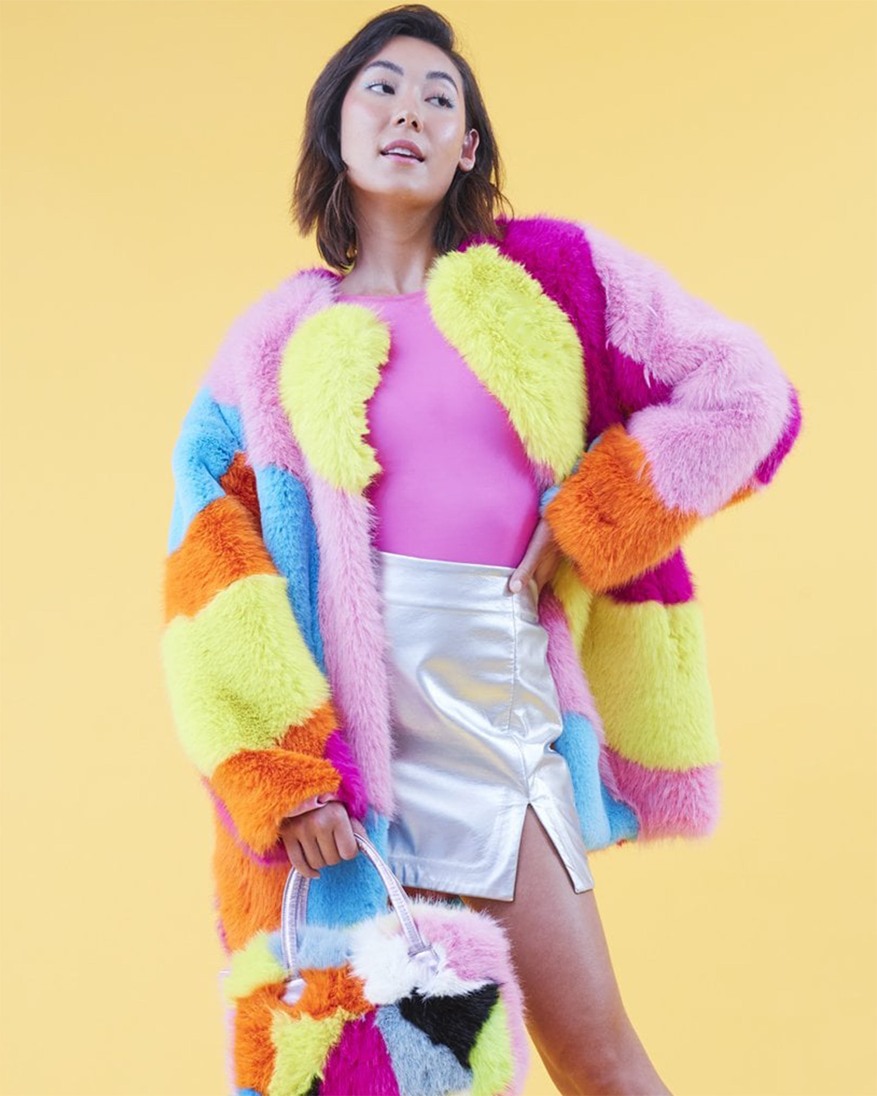 Pastel Multi Coloured Coat S/M