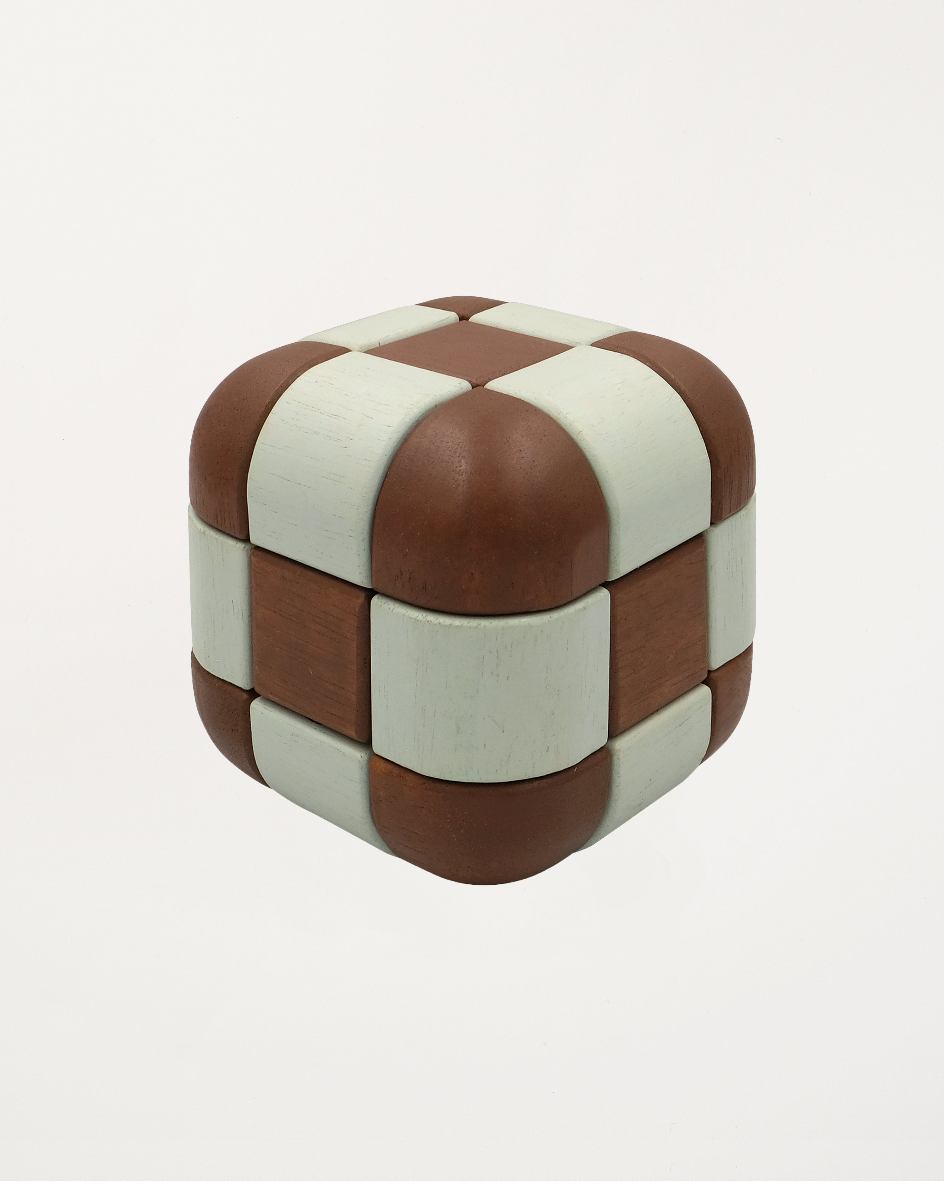 Patched Cube Box Celeste