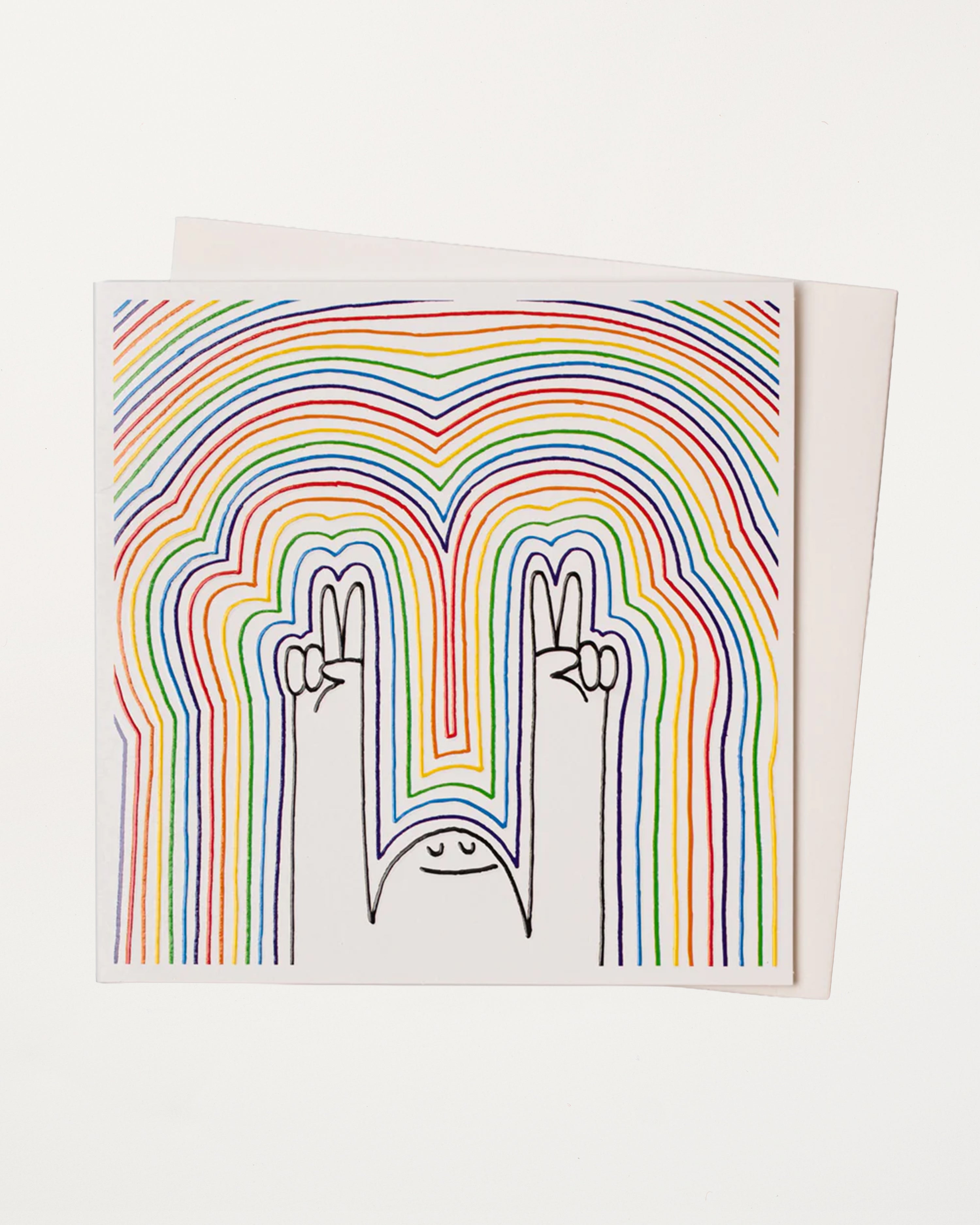Peace Love + Rainbow Art Note Card Christopher David Ryan