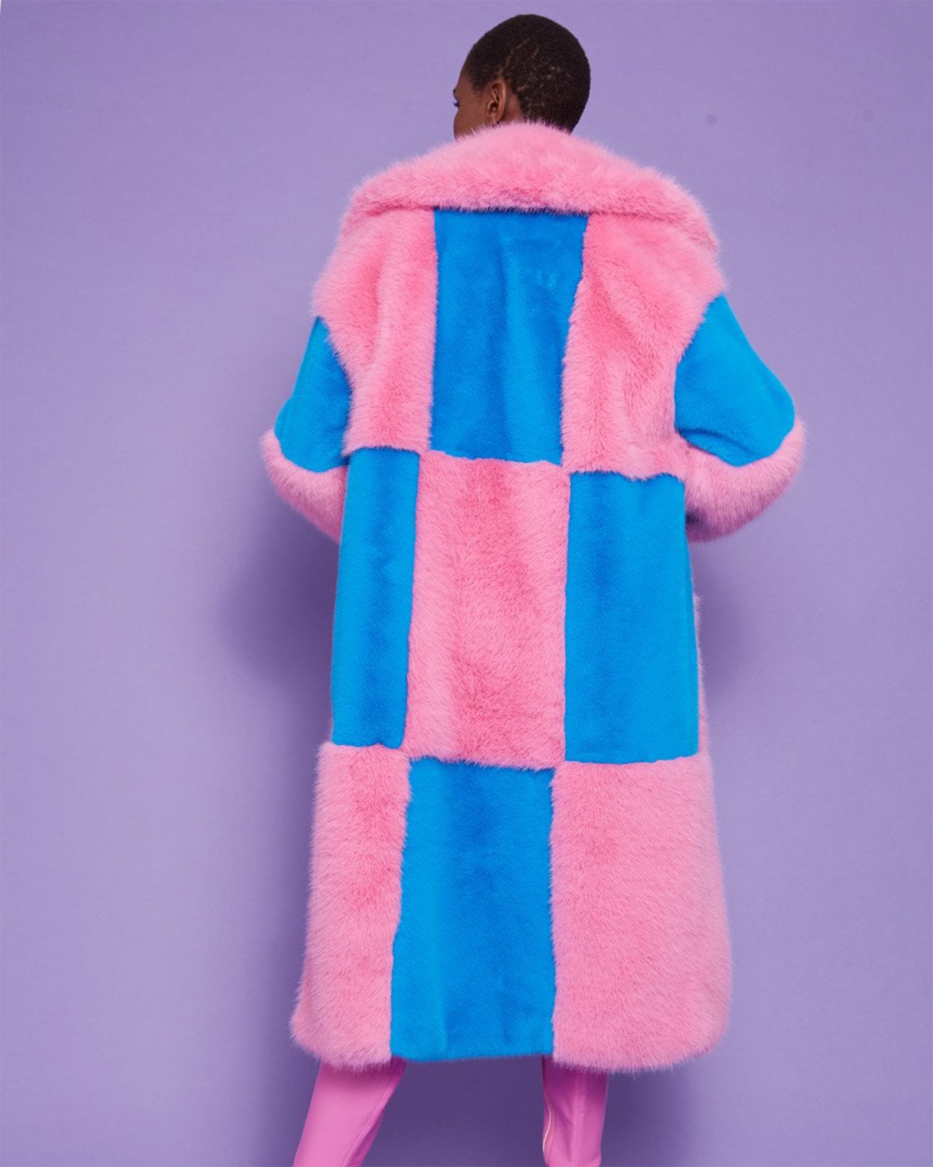 Pink & Blue Checkered Coat