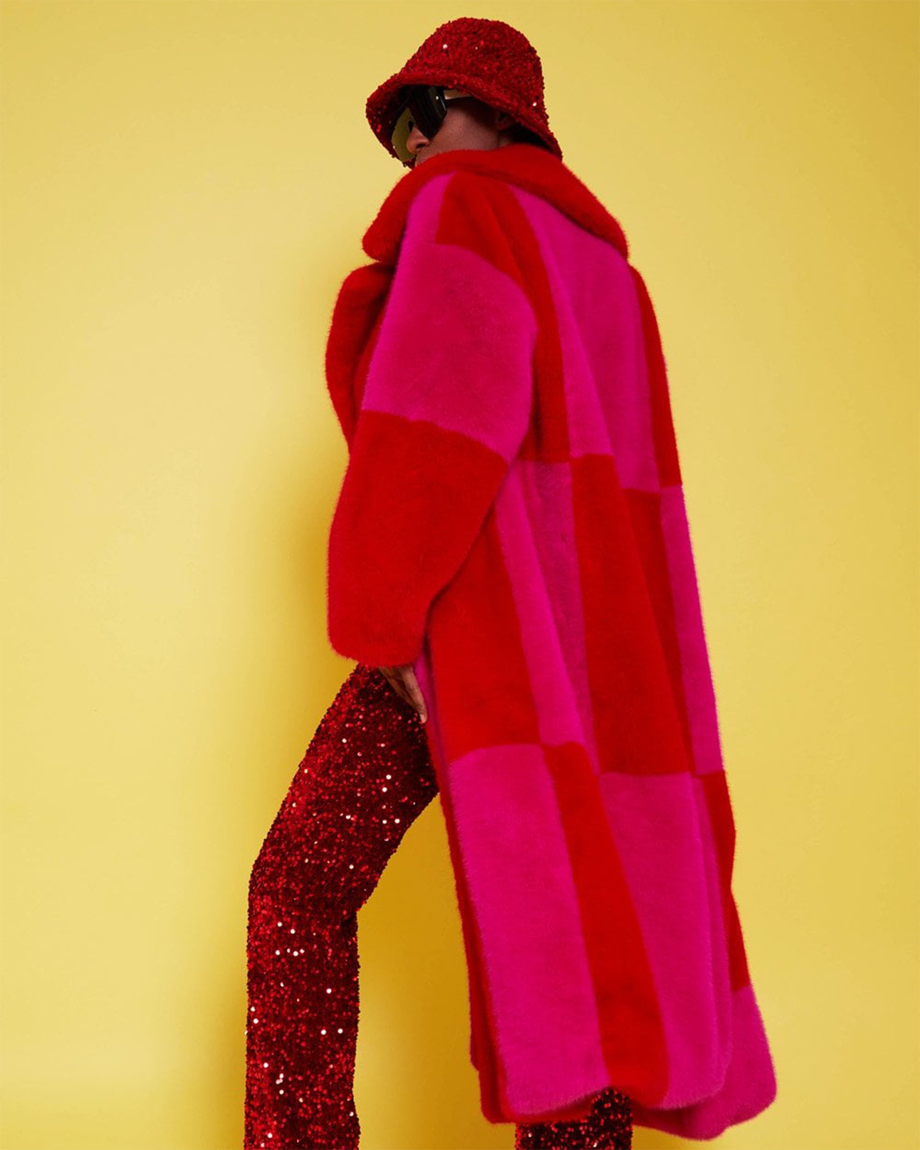 Pink & Red Checkered Coat
