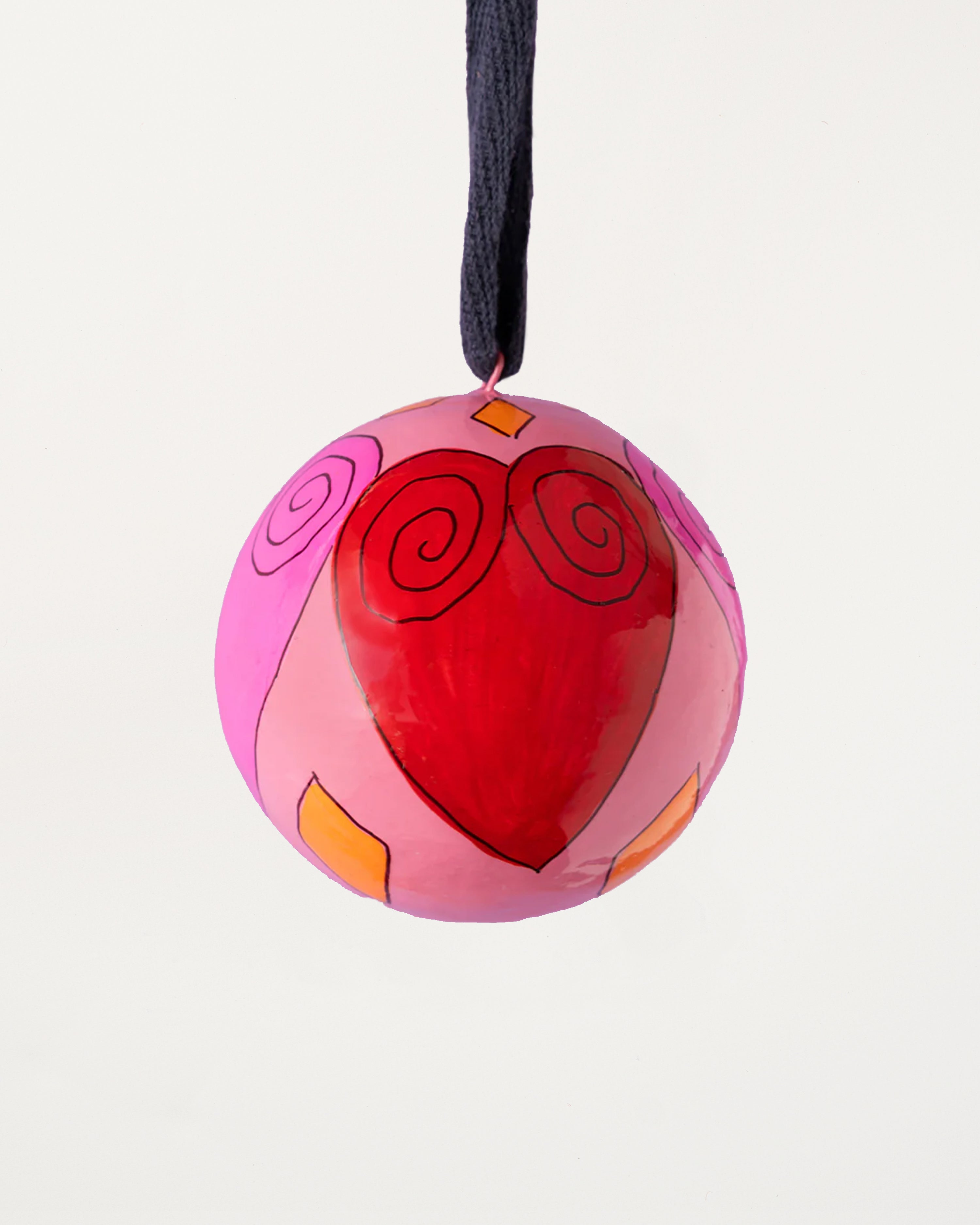 Pink & Red Hearts Bauble