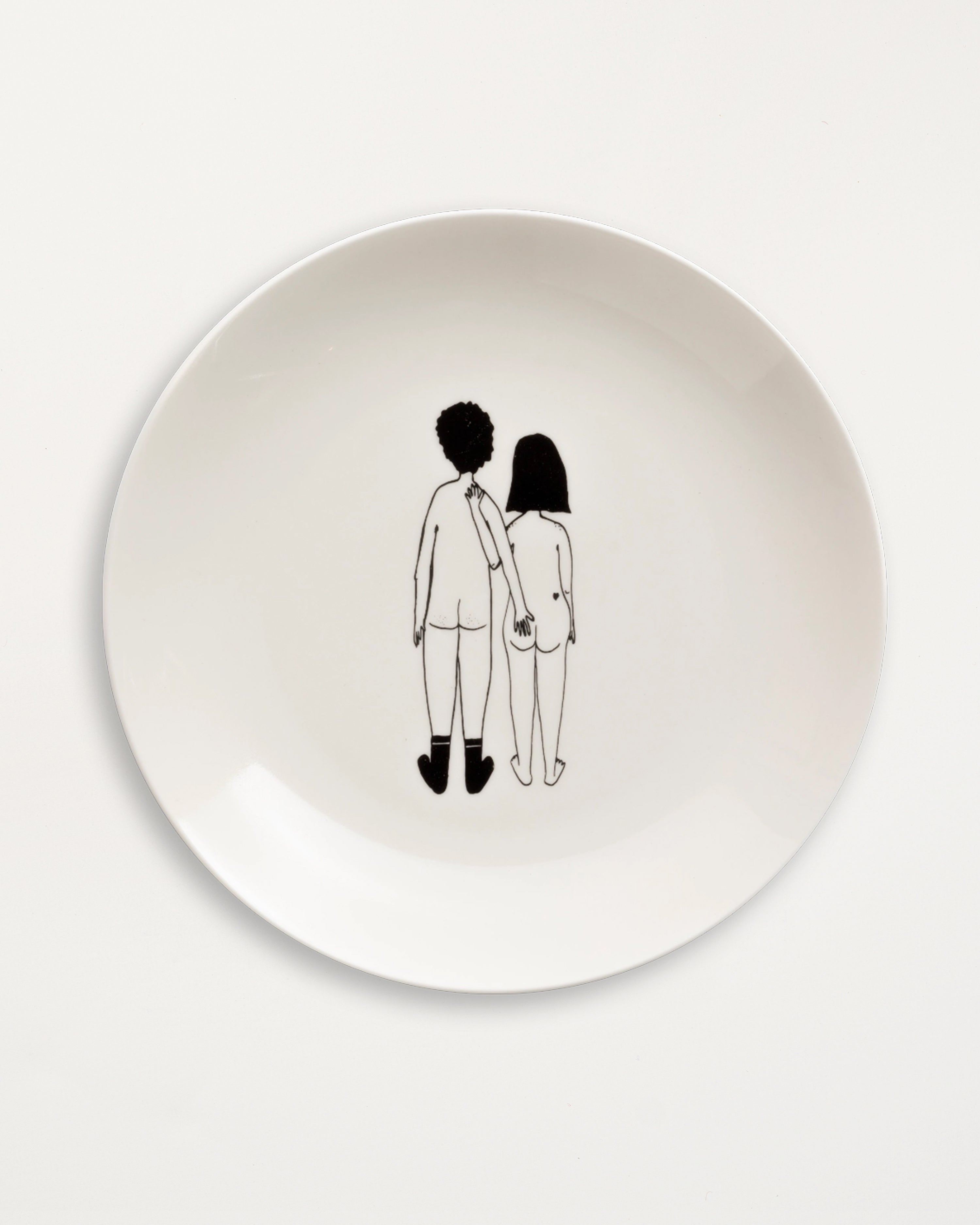 Plate Naked Couple Back