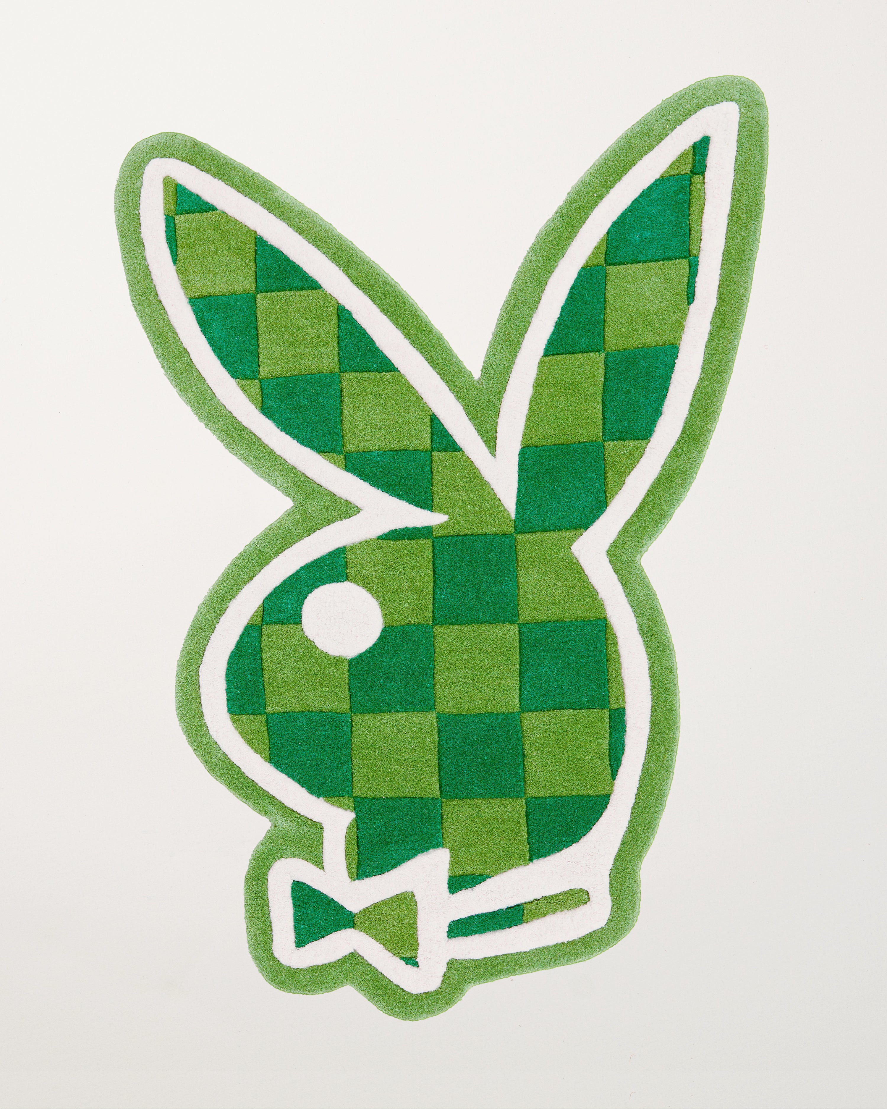 Playboy x Wavey Casa Bunny Head Rug Green & Lime