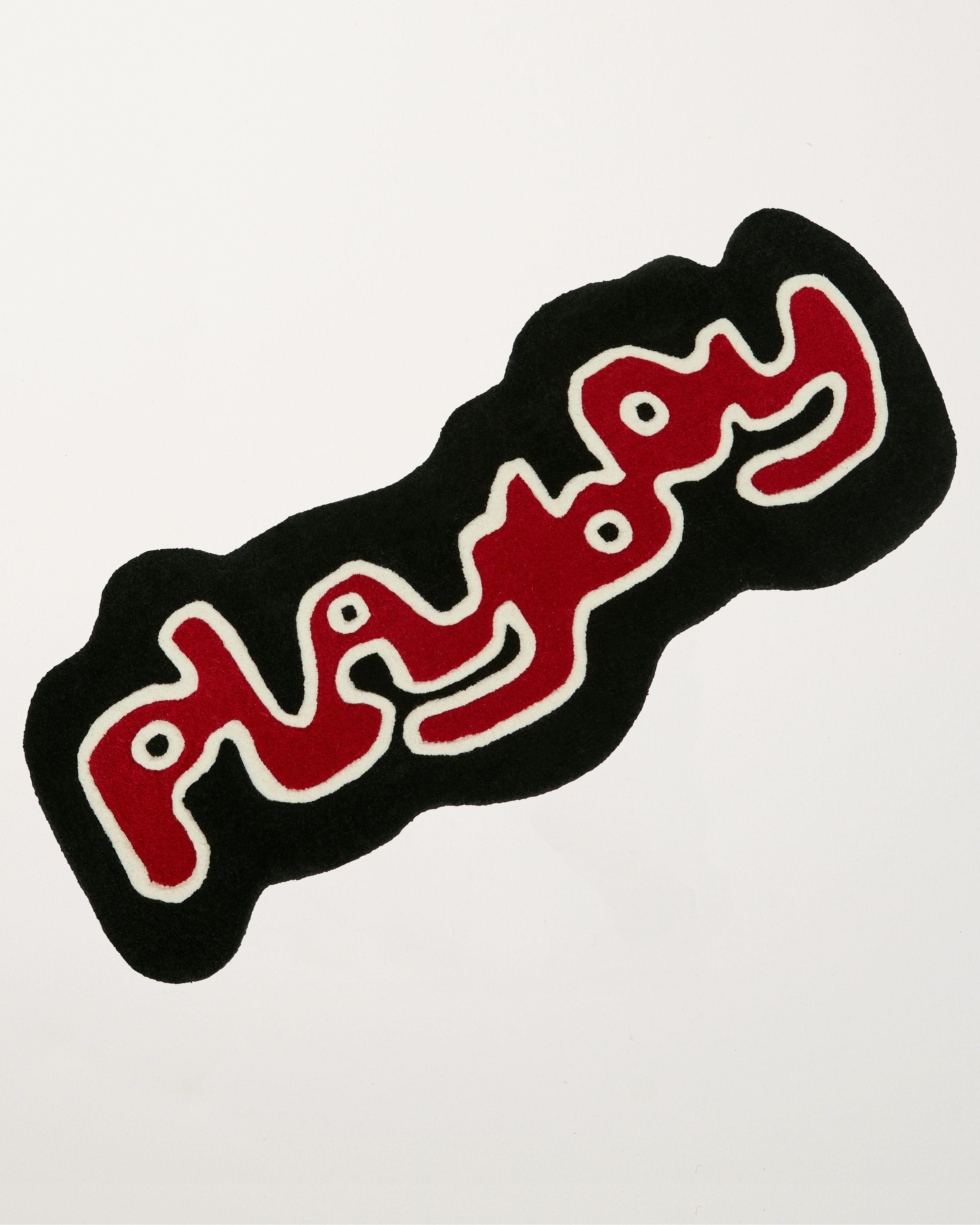 Playboy x Wavey Casa Runner Rug Black, Red & White