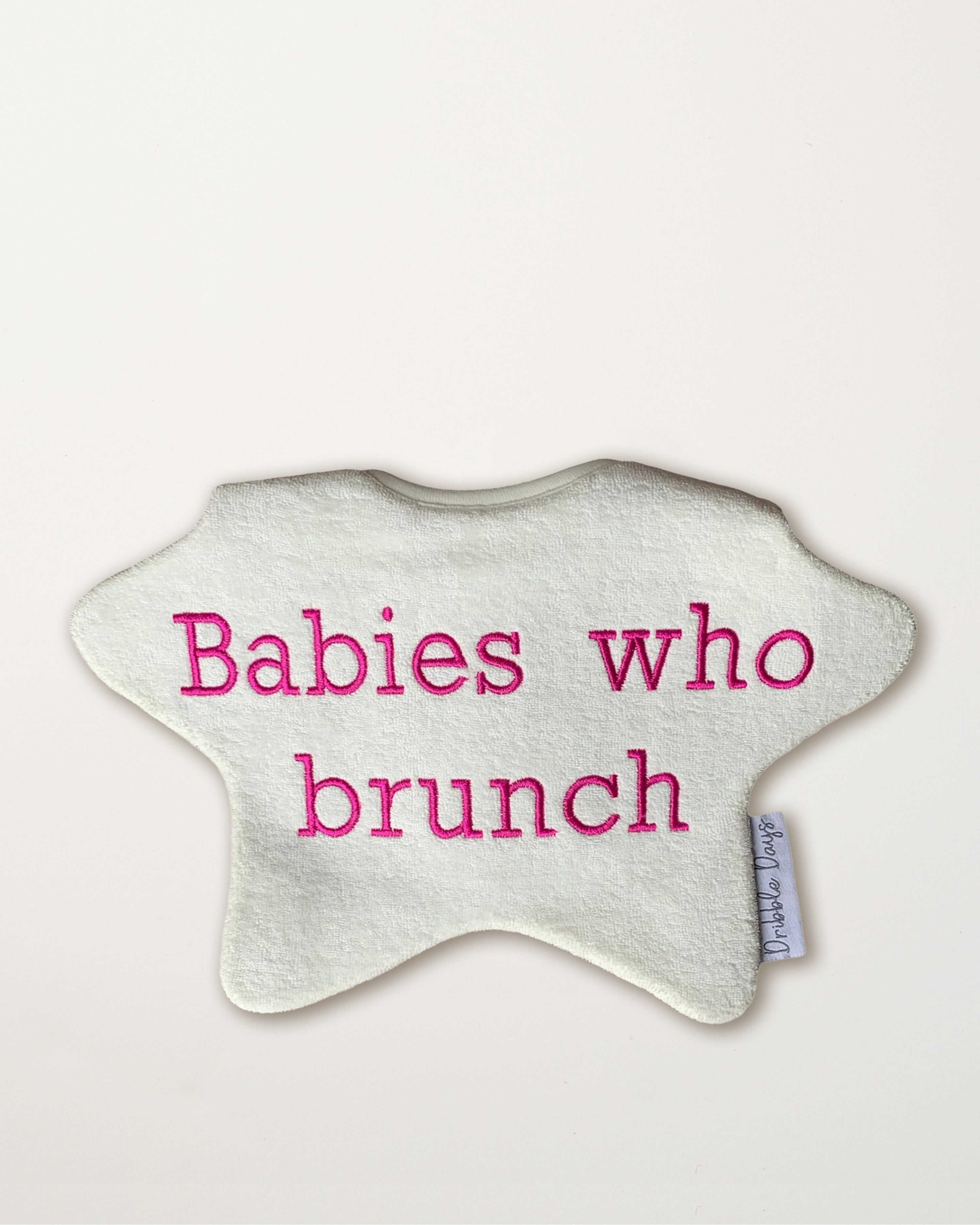 'Babies Who Brunch' Baby Bib in Purple
