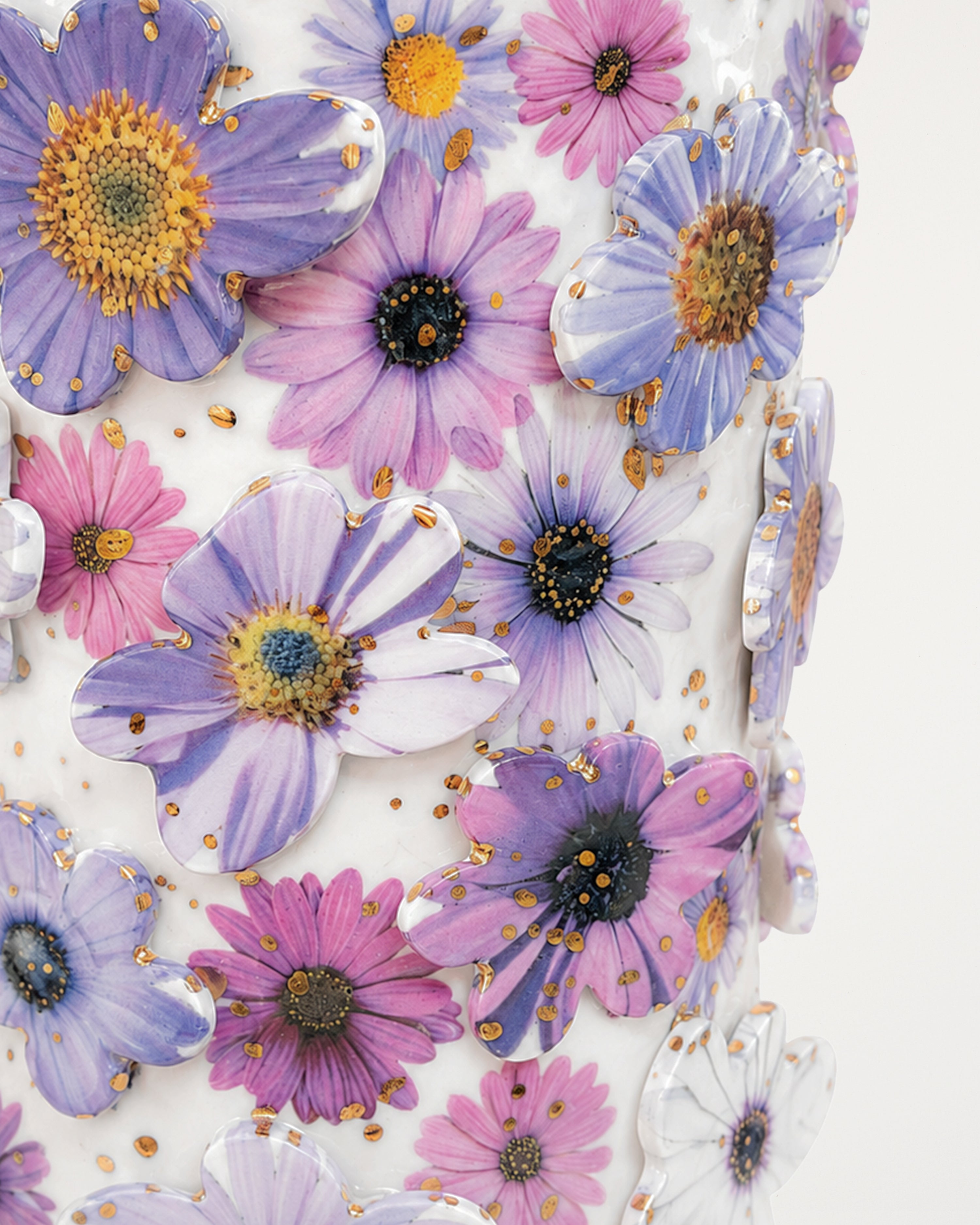 Purple Daisies Cermaic Vase