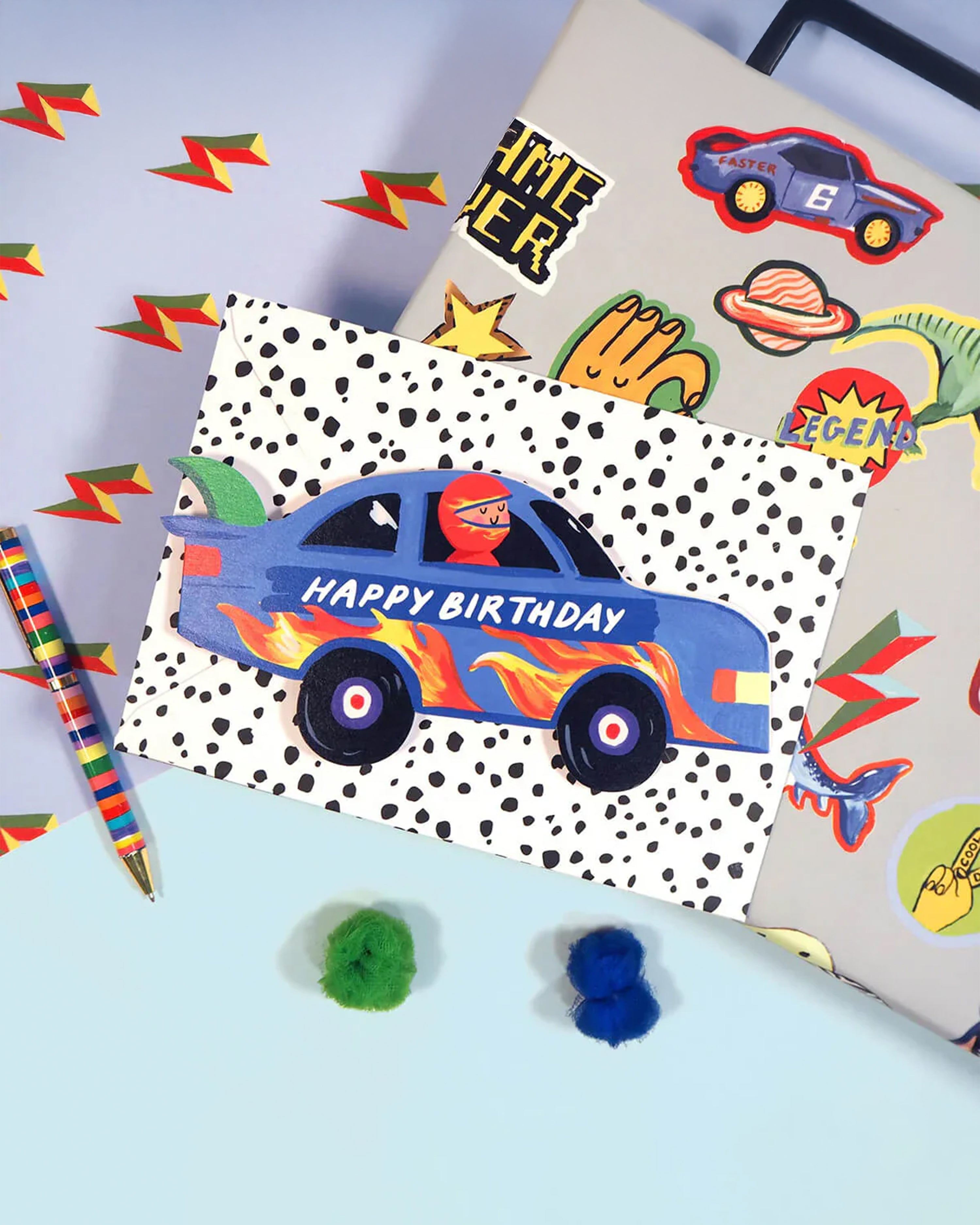 Racing Car Shaped Card