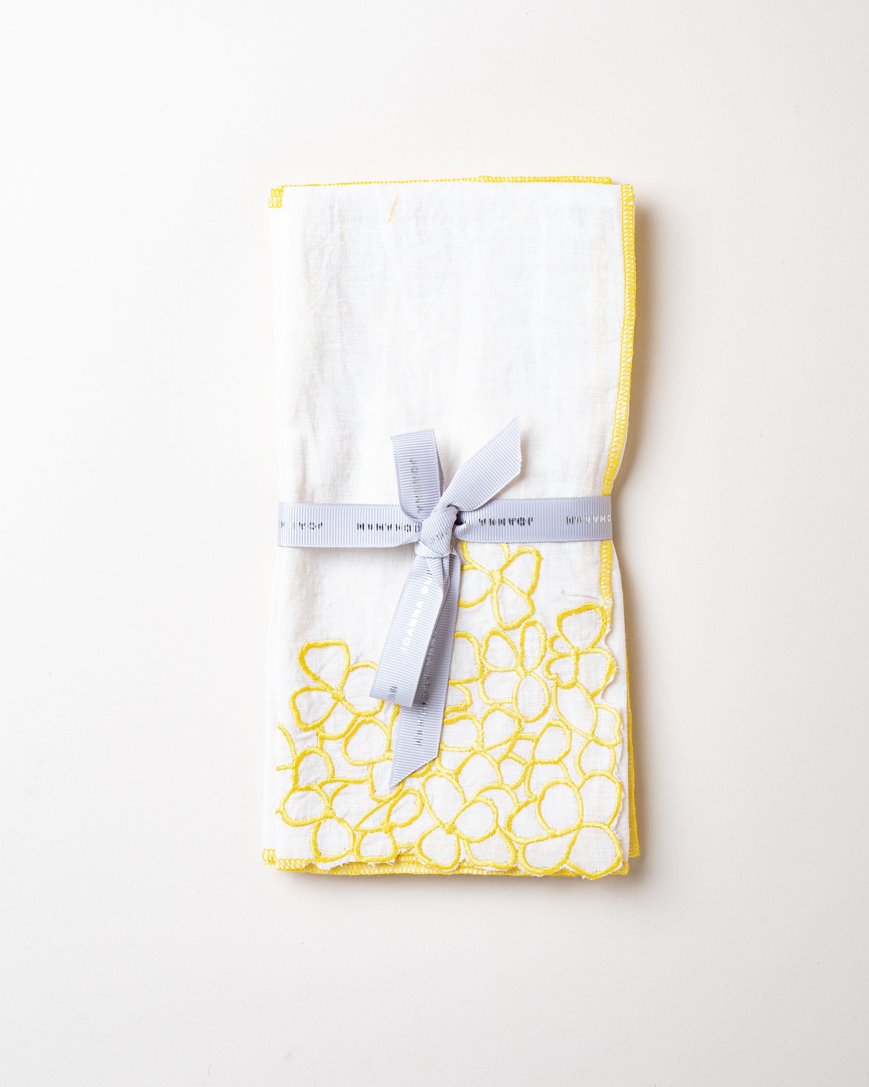Set of 2 Hydrangea Dinner Napkins/Citrus