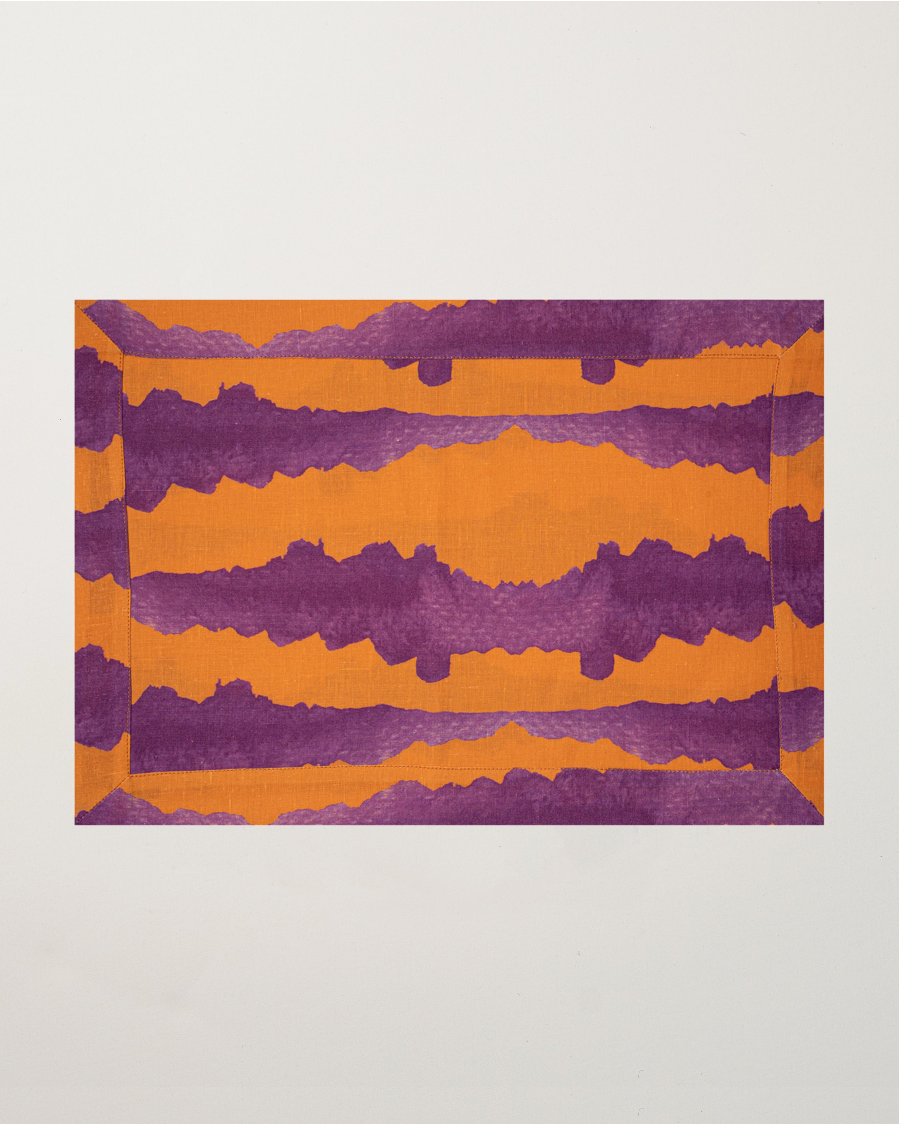 Set of 2 Tie-Dye Orange Linen Placemats