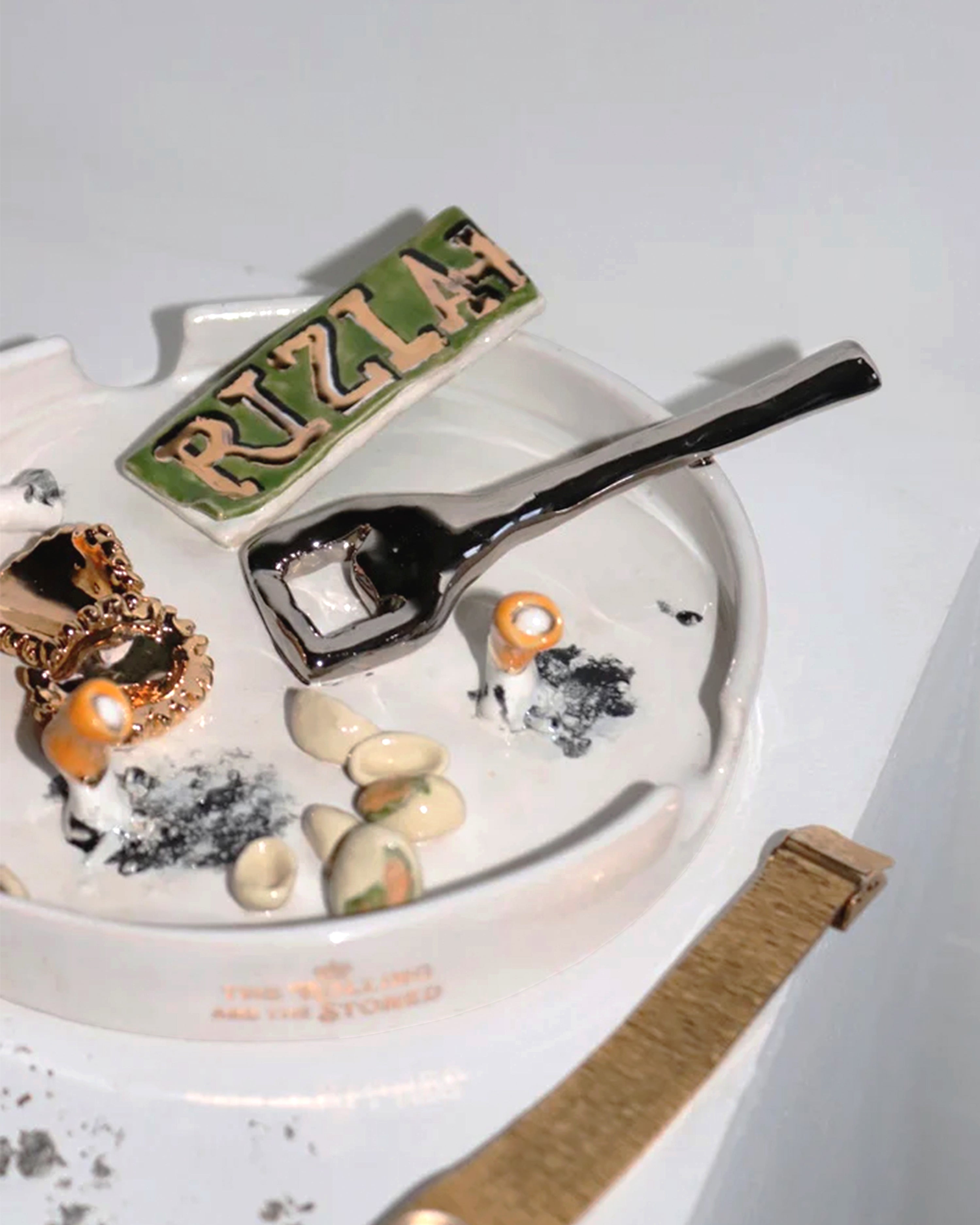 Silver Bottle Opener Ashtray