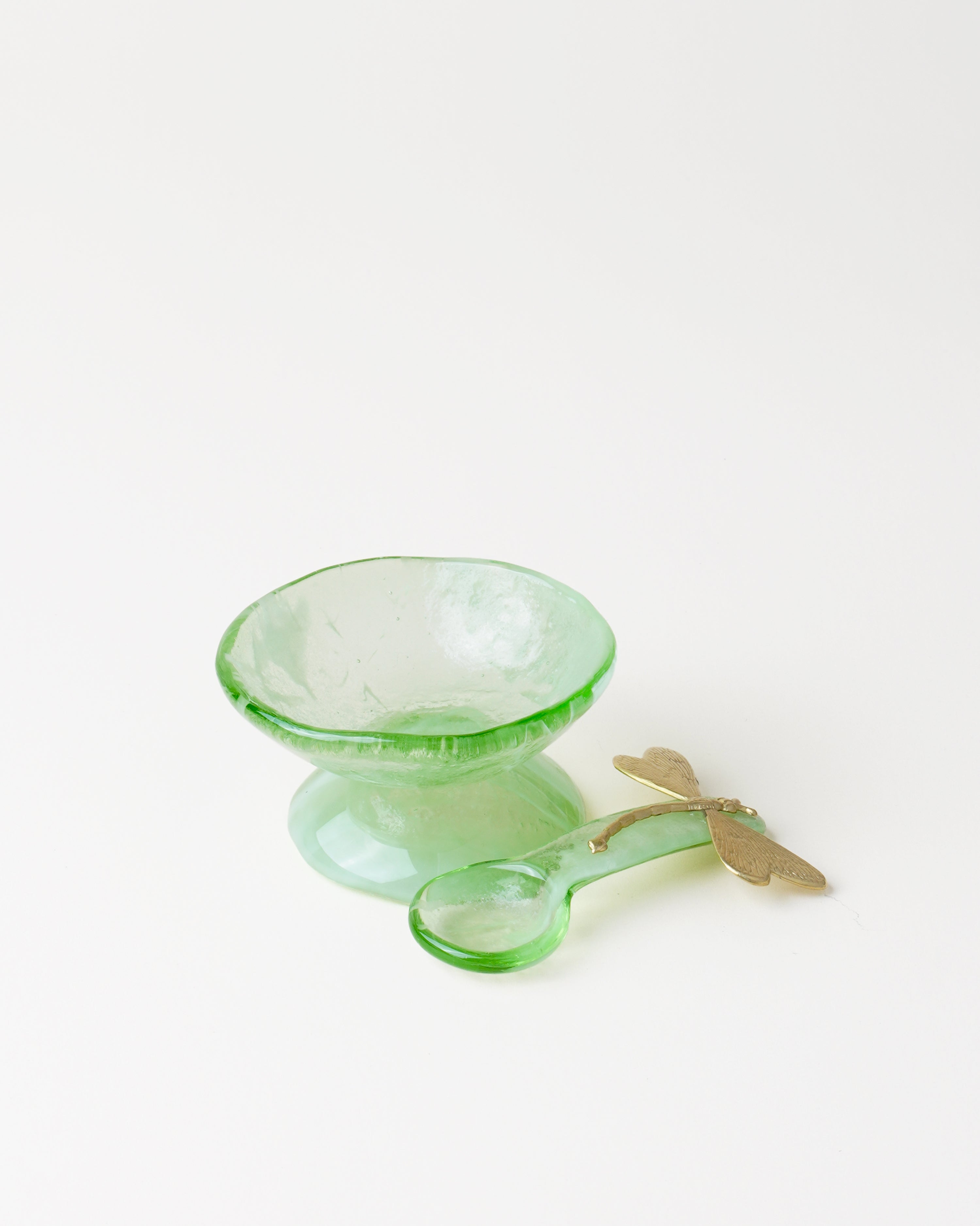 Small Marble Mint Salt Cellar/Spoon