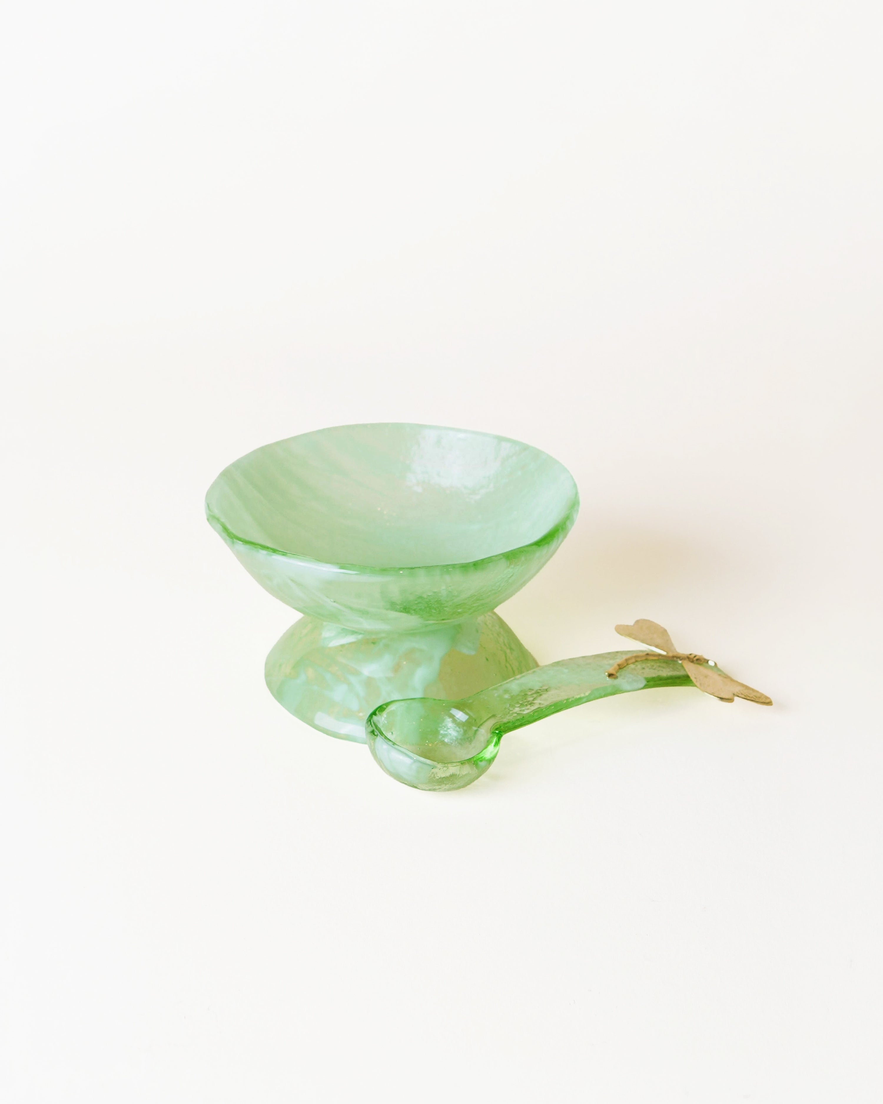Small Marble Mint Salt Cellar/Spoon