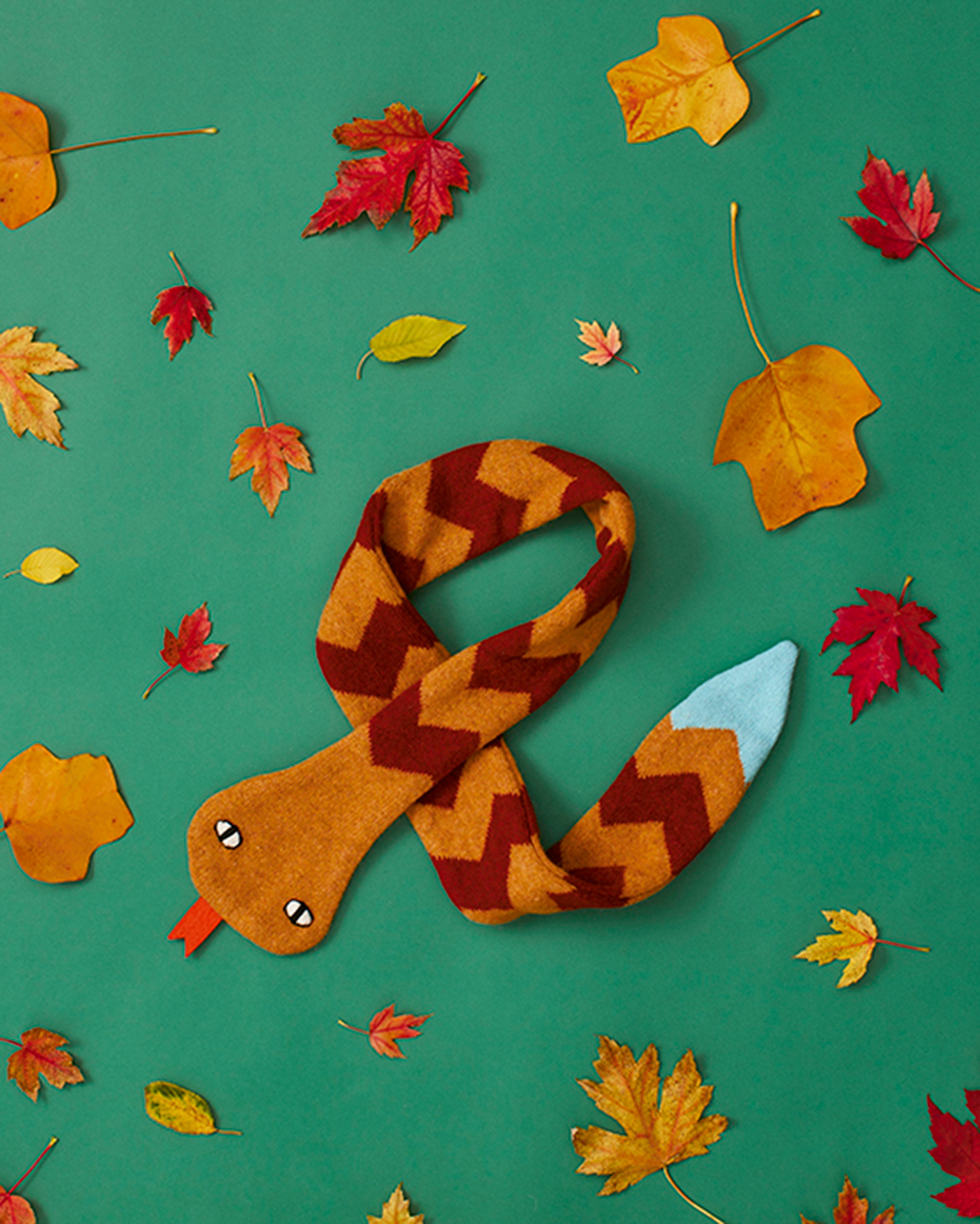 Snake Scarf Gold & Rust