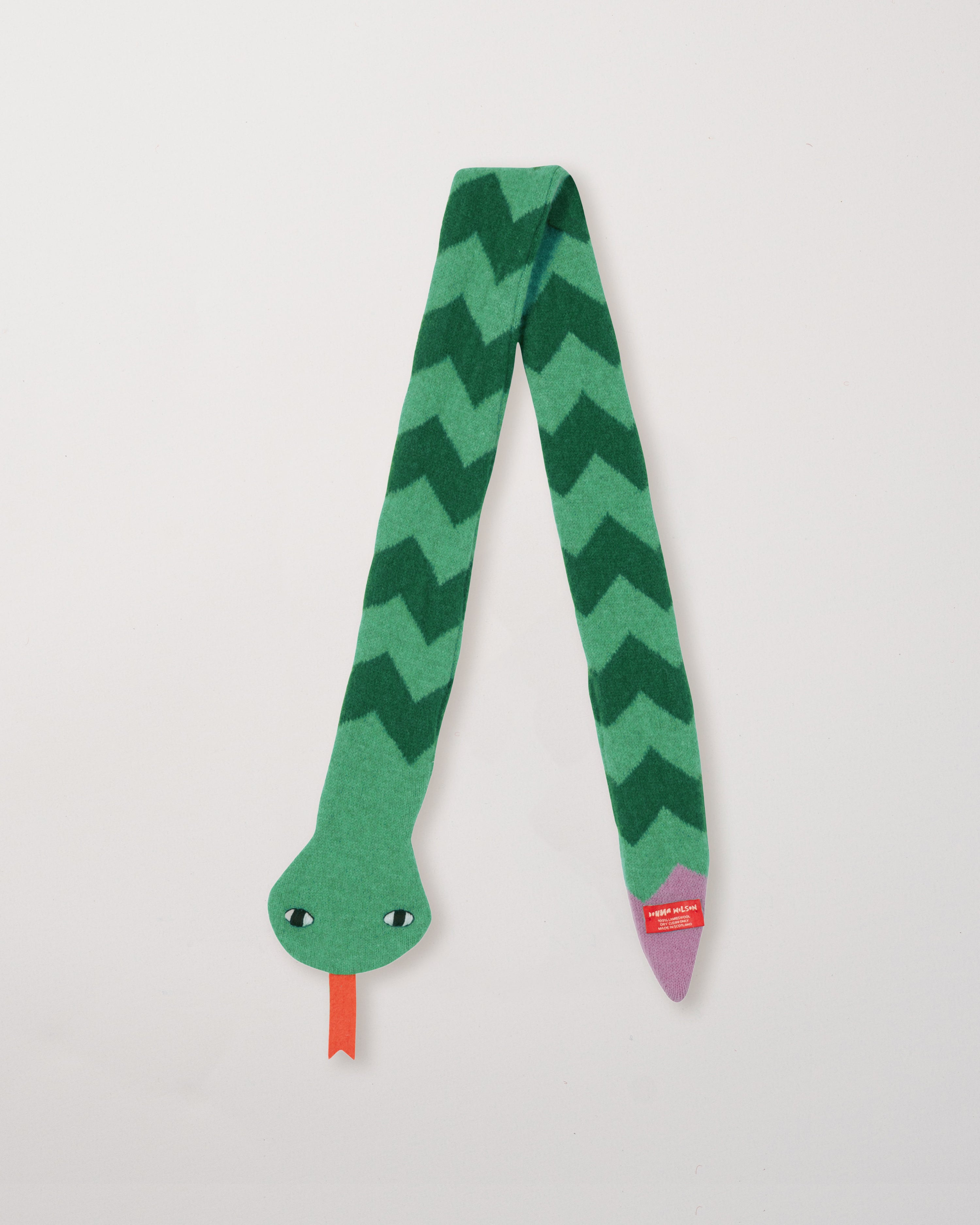 Snake Scarf Green & Pink