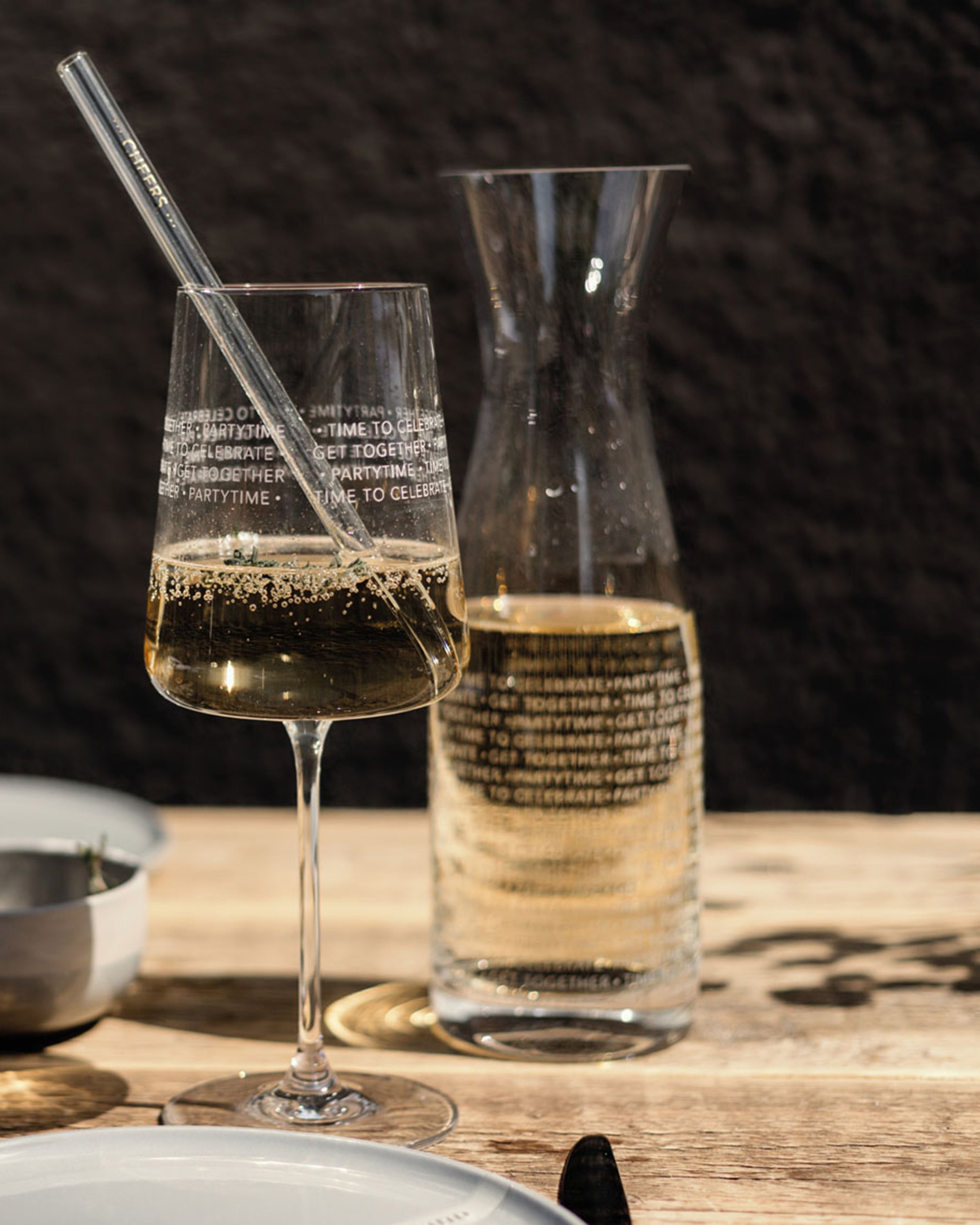 4 Pattern Glass Straws