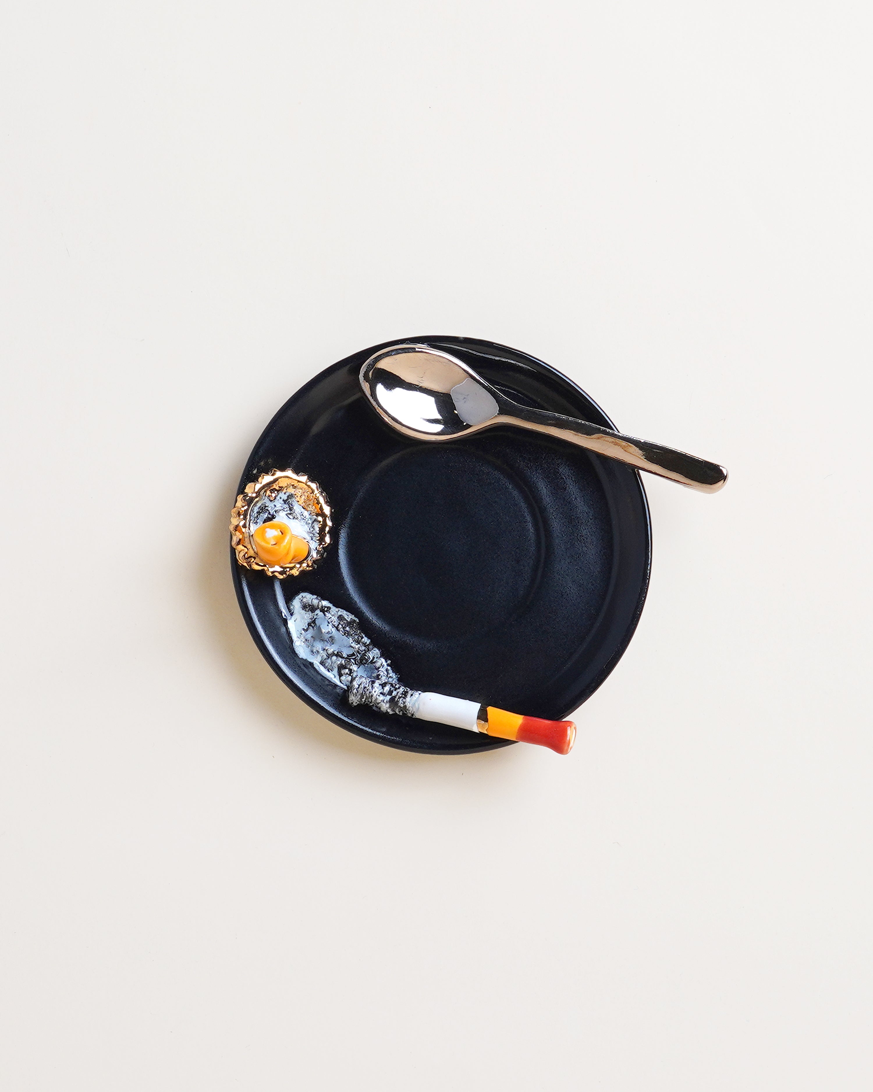 Stubby Beer Cap & Spoon Espresso Cup & Saucer