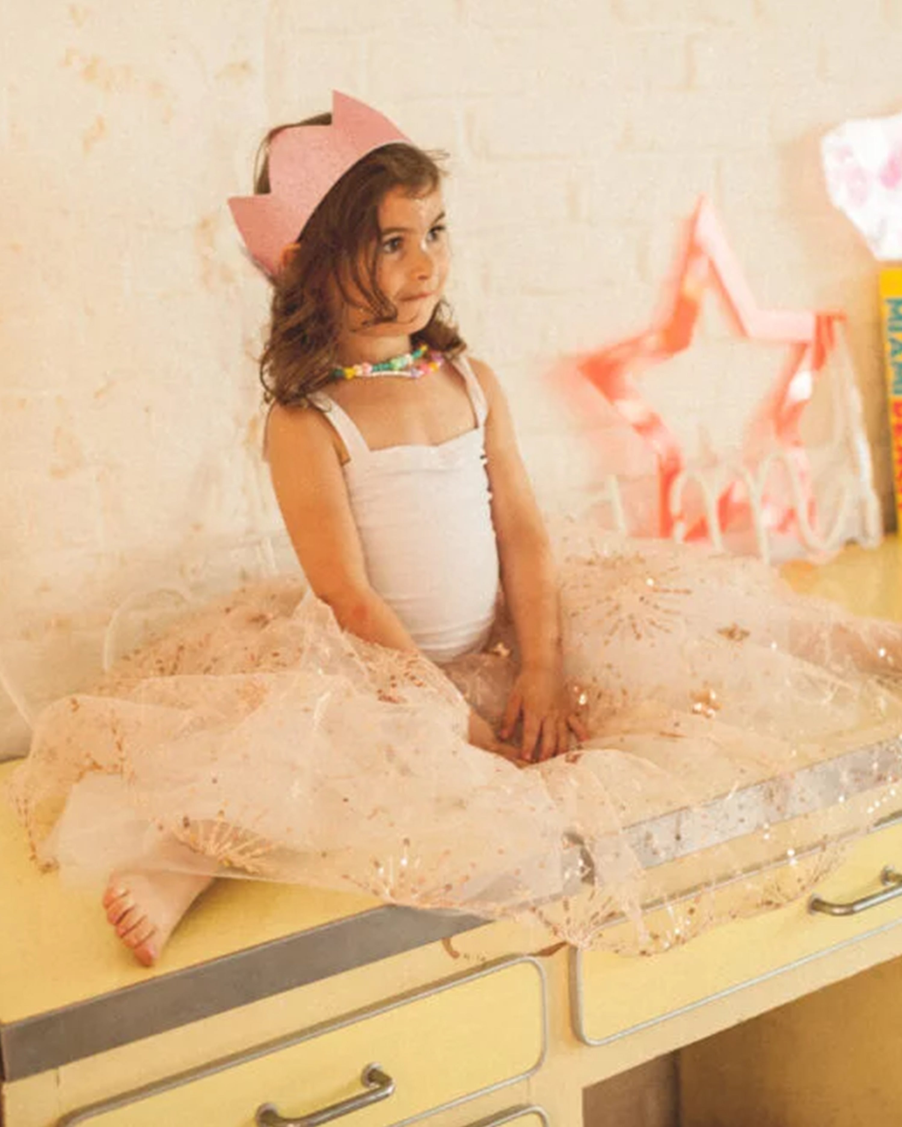 The Embroidered Moon Skirt Rose Gold