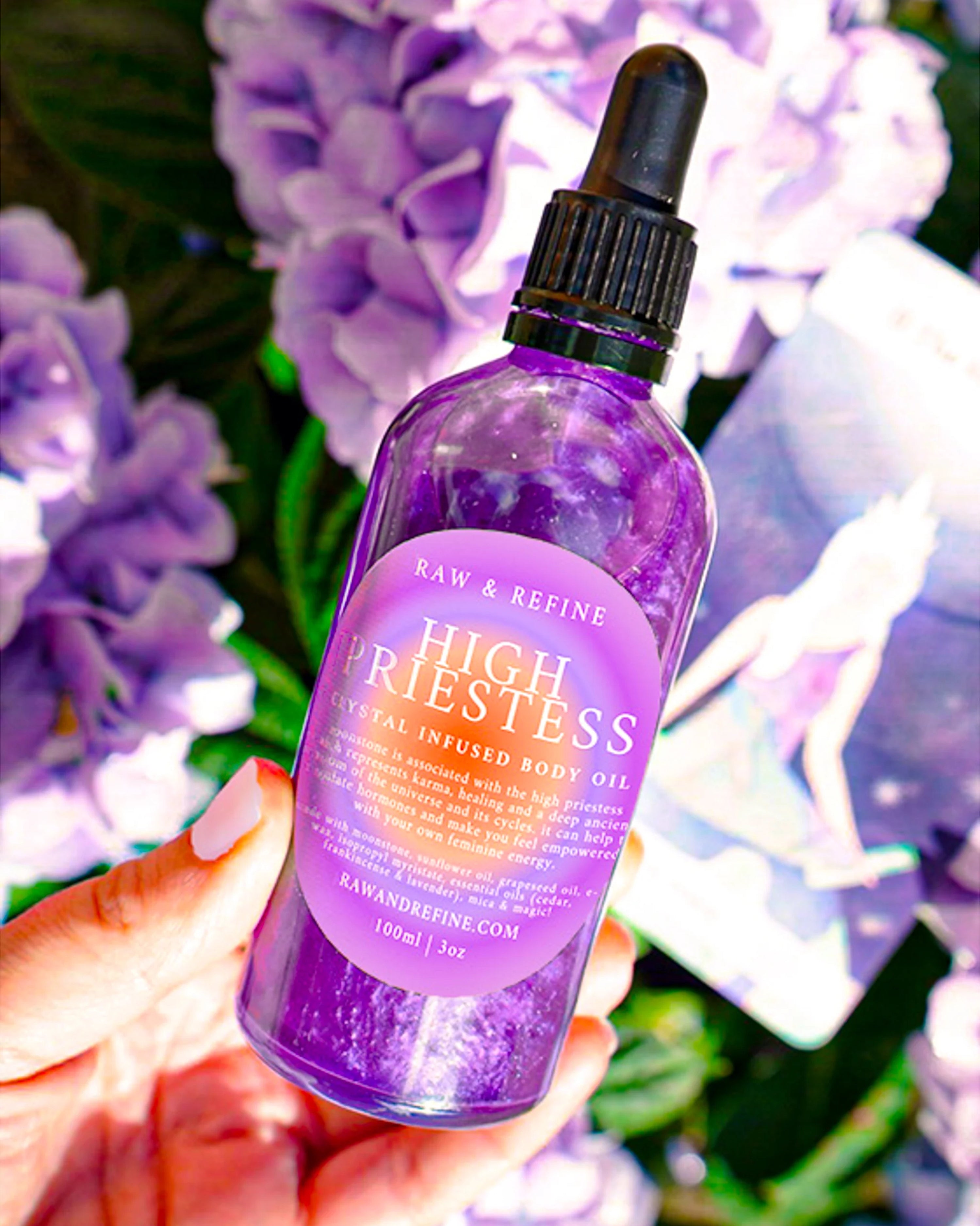 The High Priestess 3oz Crystal Infused Body Oil